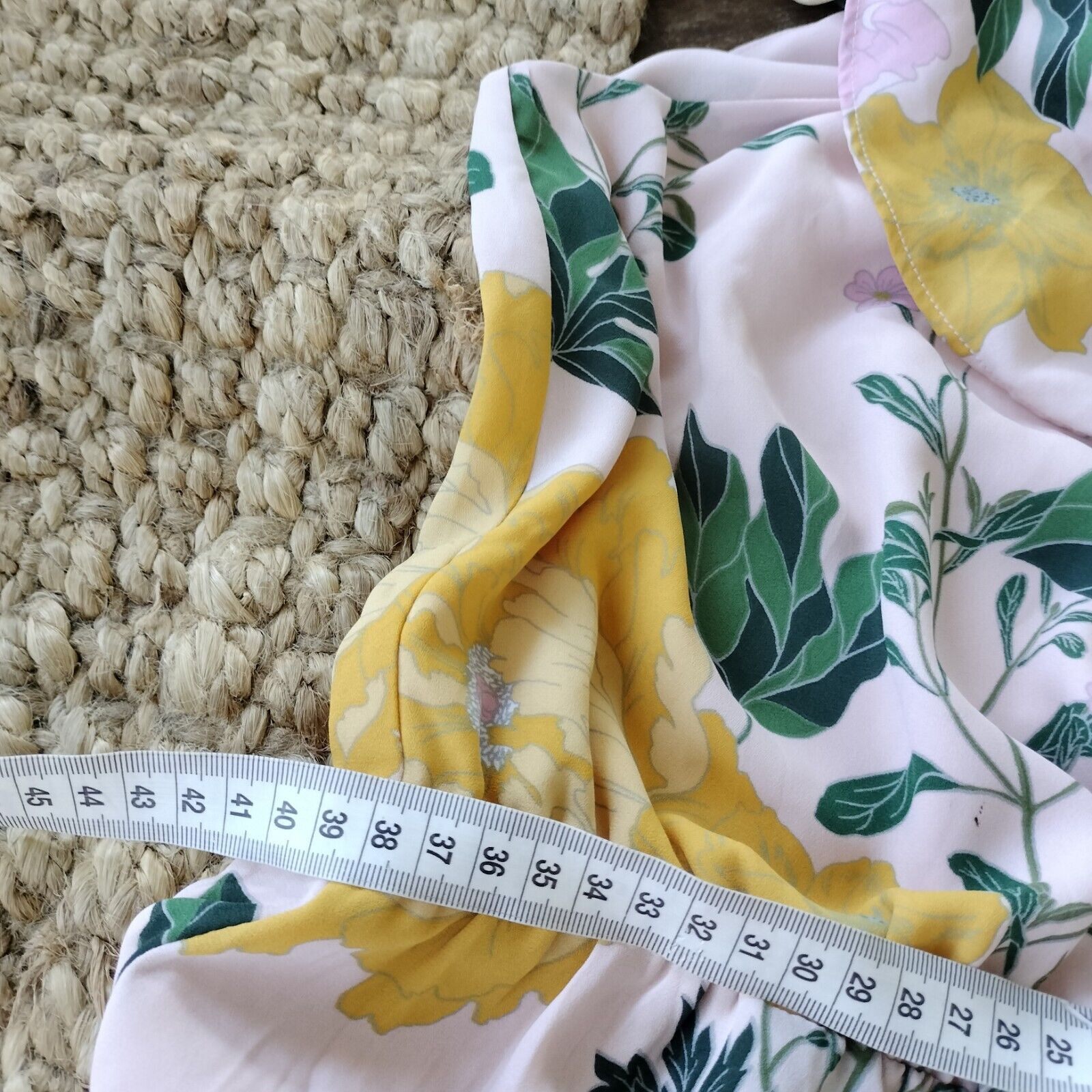 Designer Portmans Dress Pink Floral Mini A Line Off Shoulder Size L / US 10 / IT 46 - 8 Thumbnail