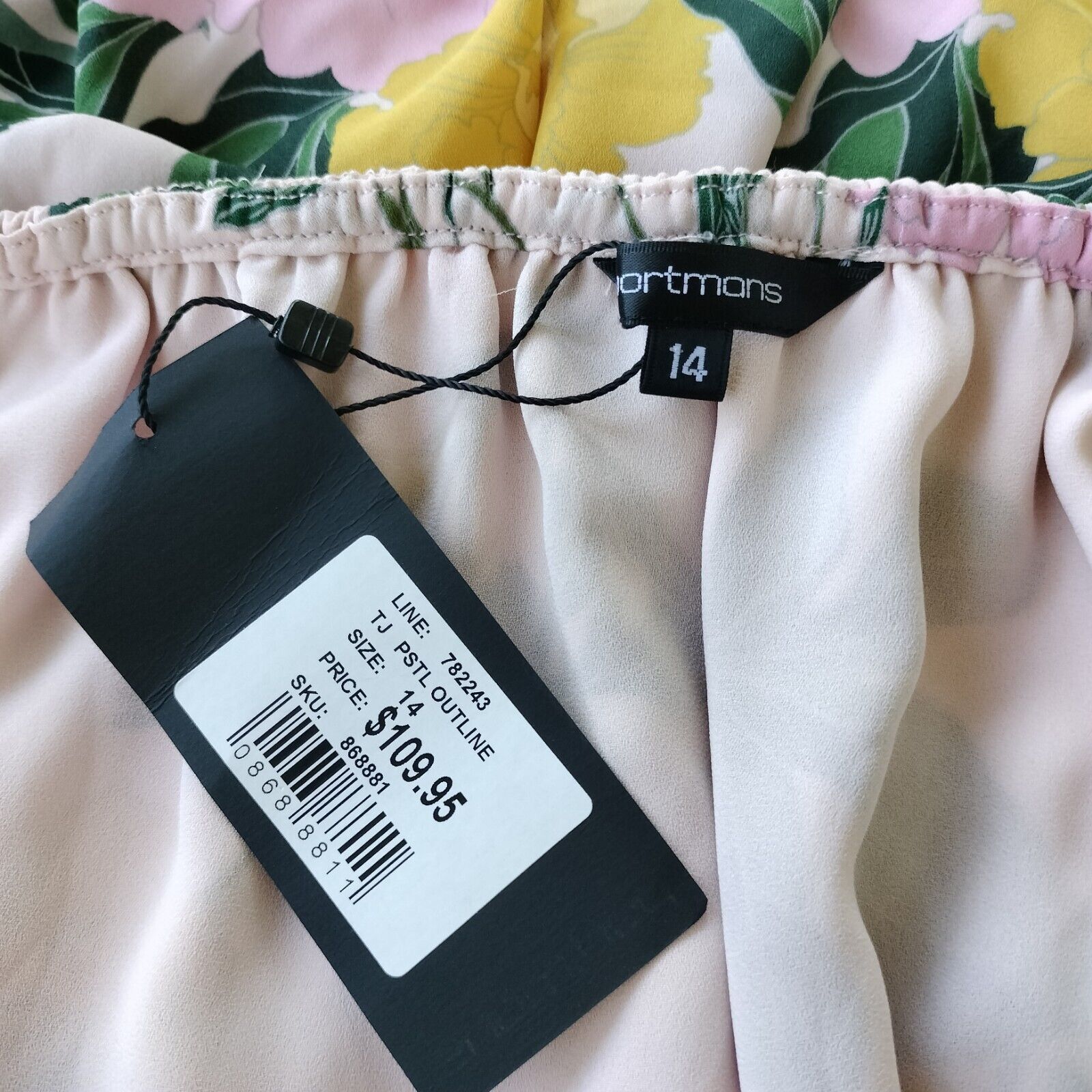 Designer Portmans Dress Pink Floral Mini A Line Off Shoulder Size L / US 10 / IT 46 - 5 Thumbnail