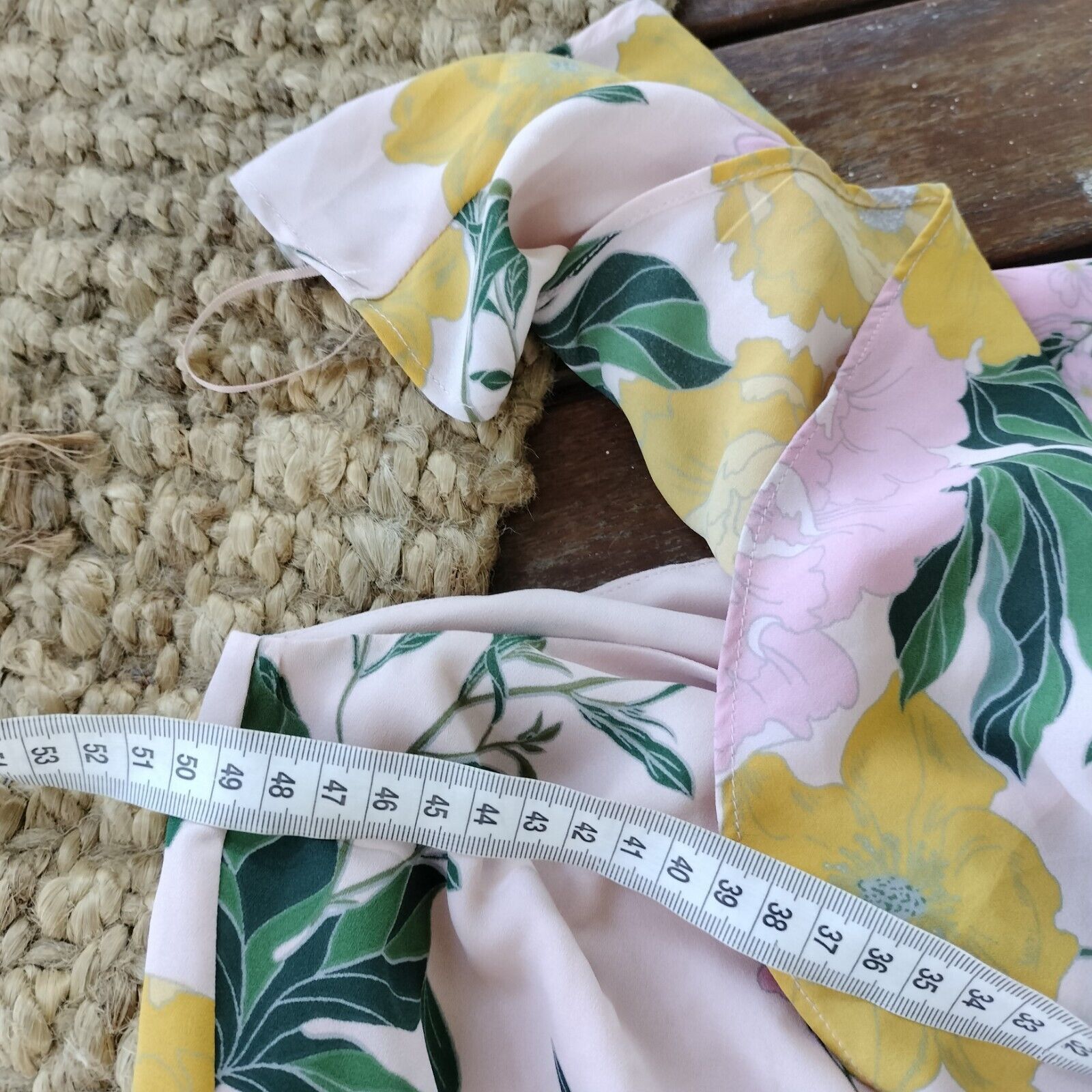 Designer Portmans Dress Pink Floral Mini A Line Off Shoulder Size L / US 10 / IT 46 - 7 Thumbnail