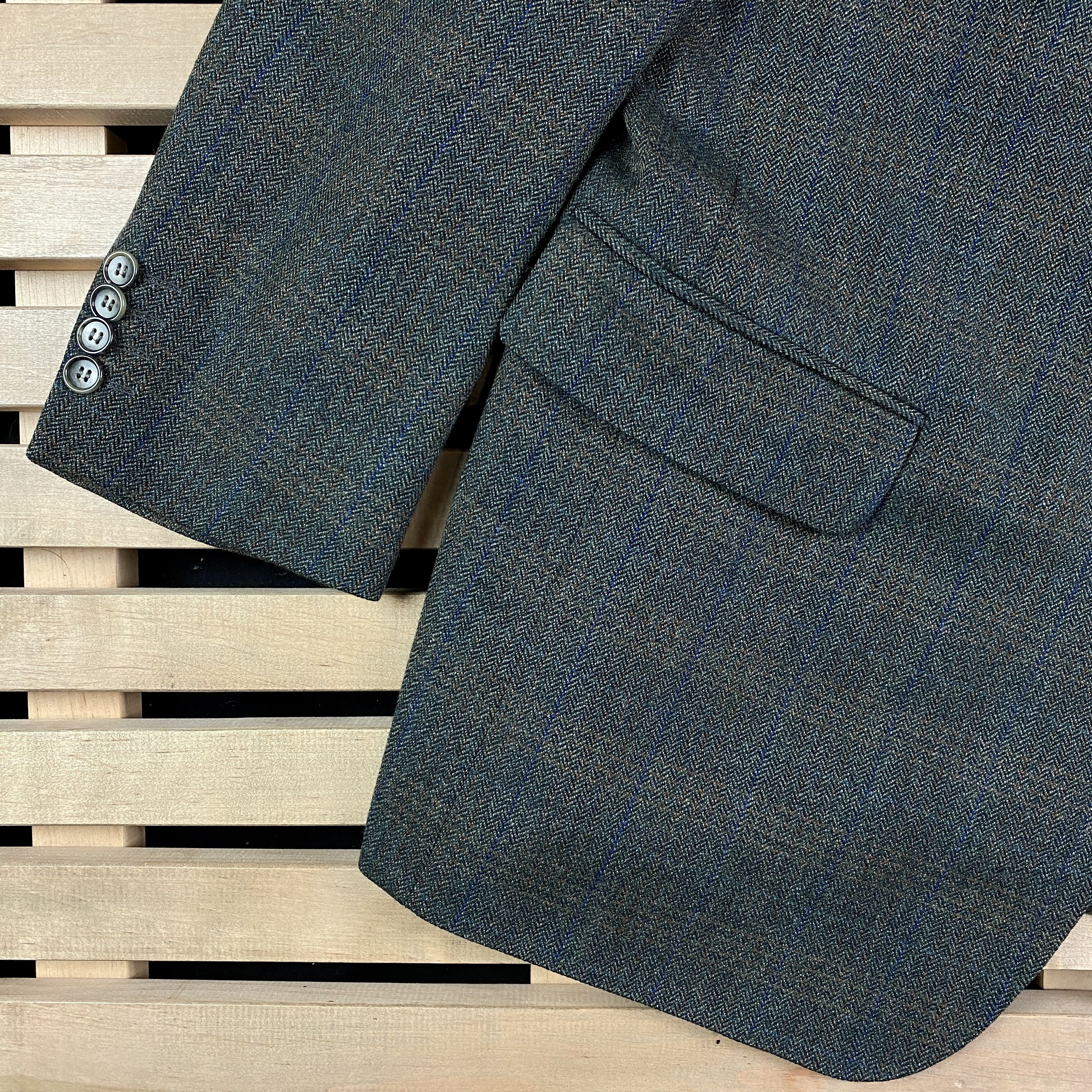 Burberry Mens Wool Blazer Jacket Burberry London Two Button Size 26 Size 48S - 3 Thumbnail