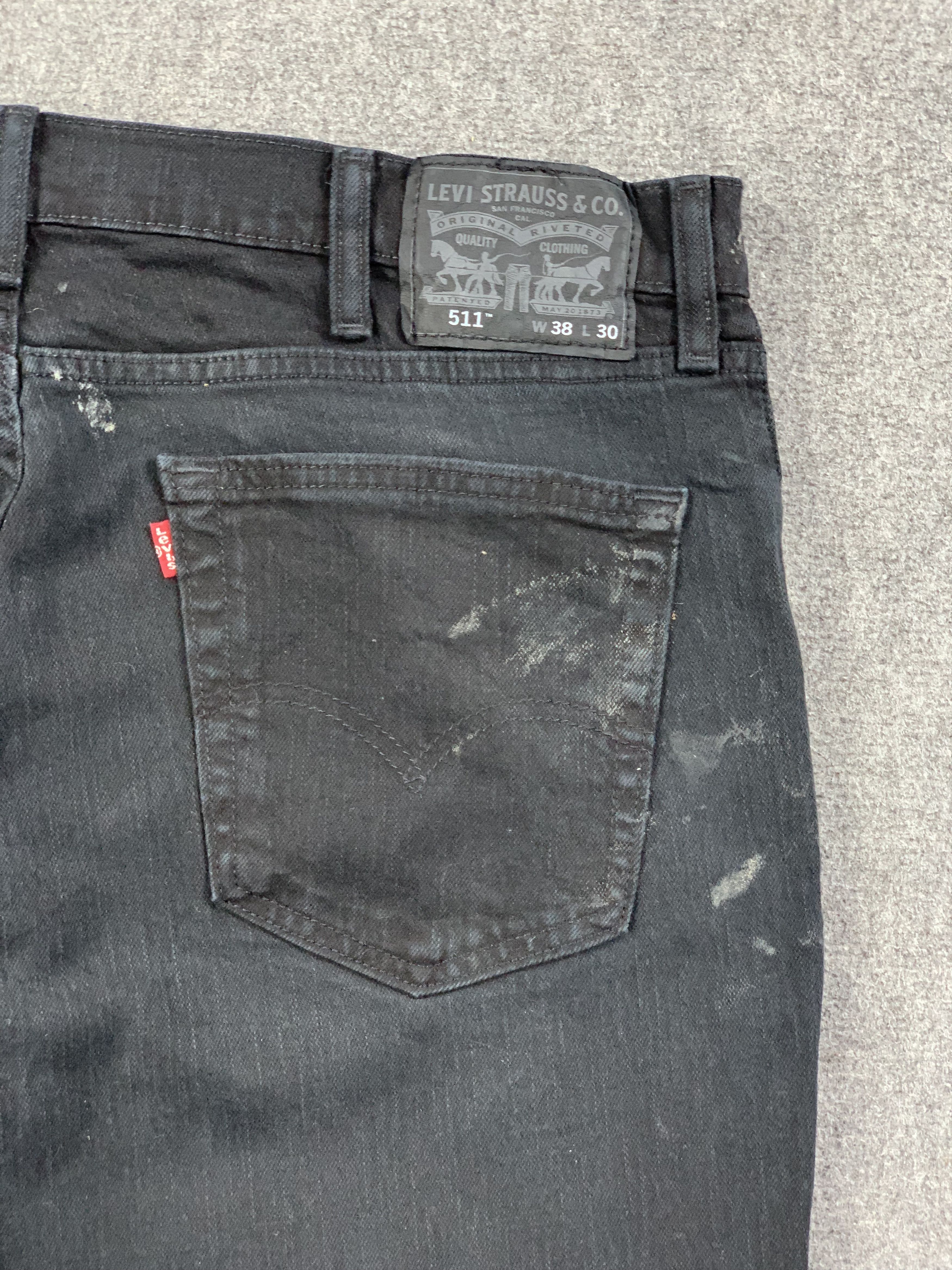 Levi's Vintage Levis 511 Faded Black Dirty Jeans DP2207 Size US 37 - 20 Thumbnail