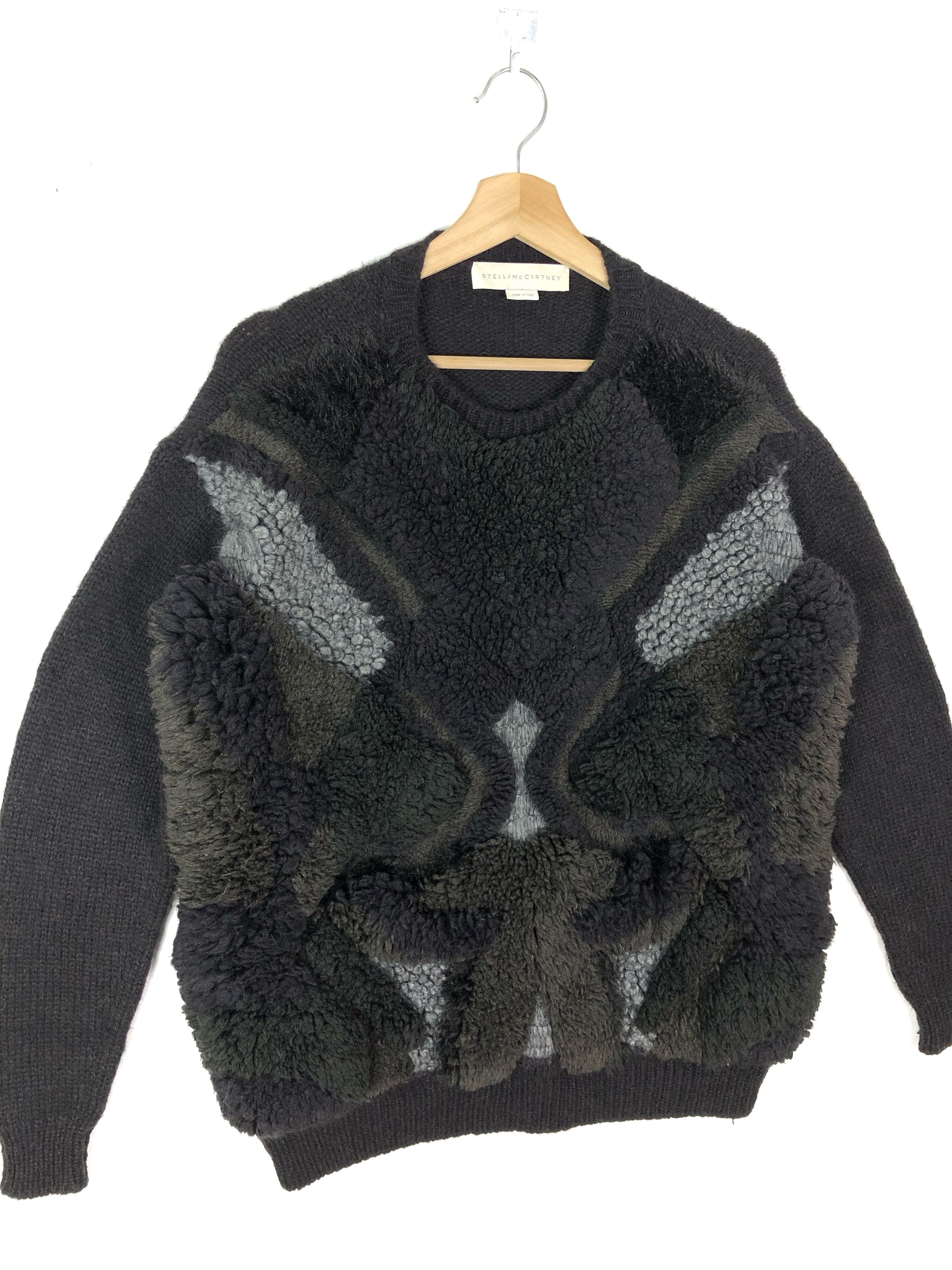 Stella McCartney RARE🔥LIMITED ALPACA TEXTURED WOOLSHERPA FRONT KNIT PULLOVER Size L / US 10 / IT 46 - 4 Thumbnail