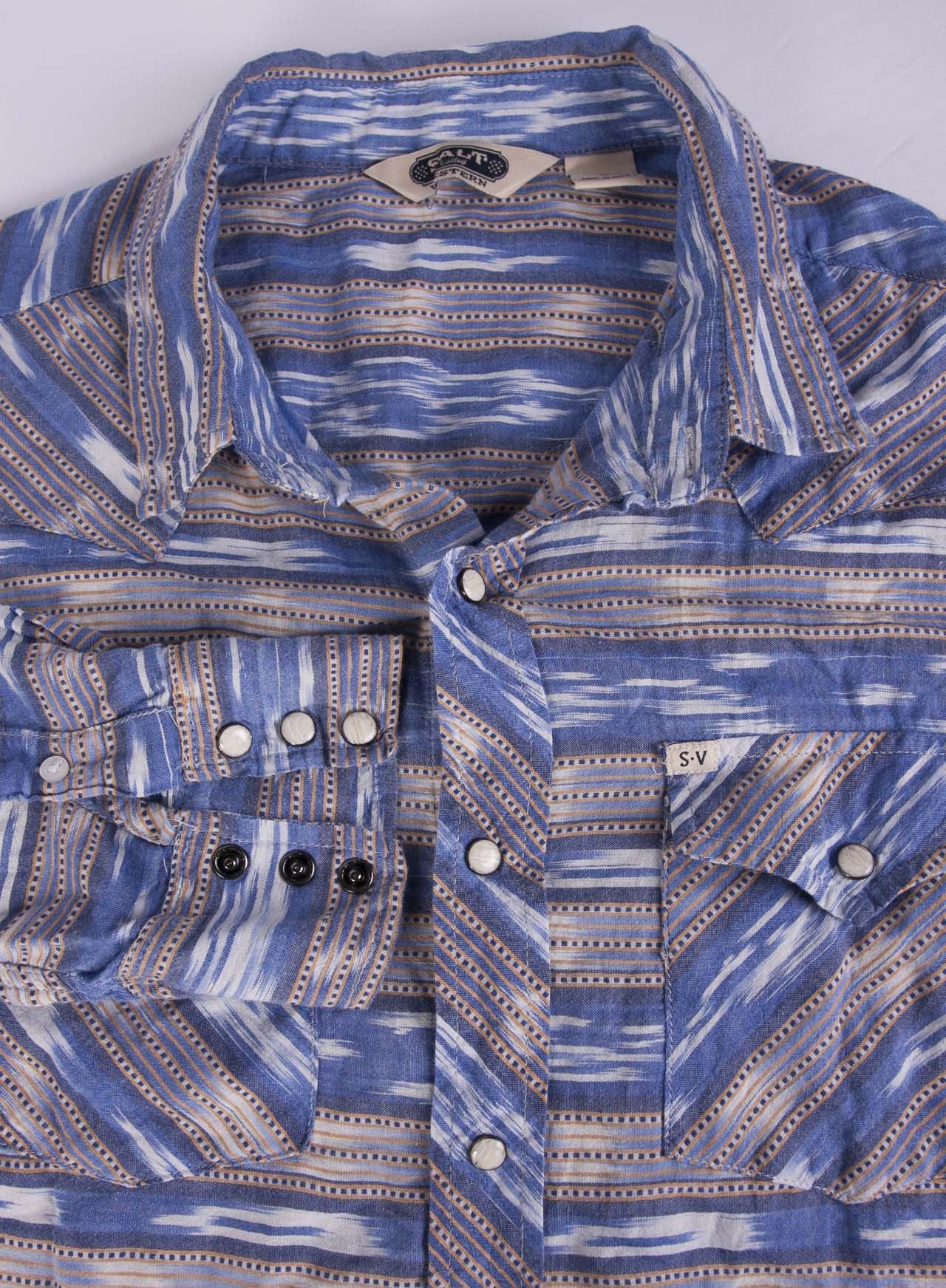 Salt Valley * Salt Valley Western Shirt Blue Pearl Snaps Size L Size US L / EU 52-54 / 3 - 3 Thumbnail