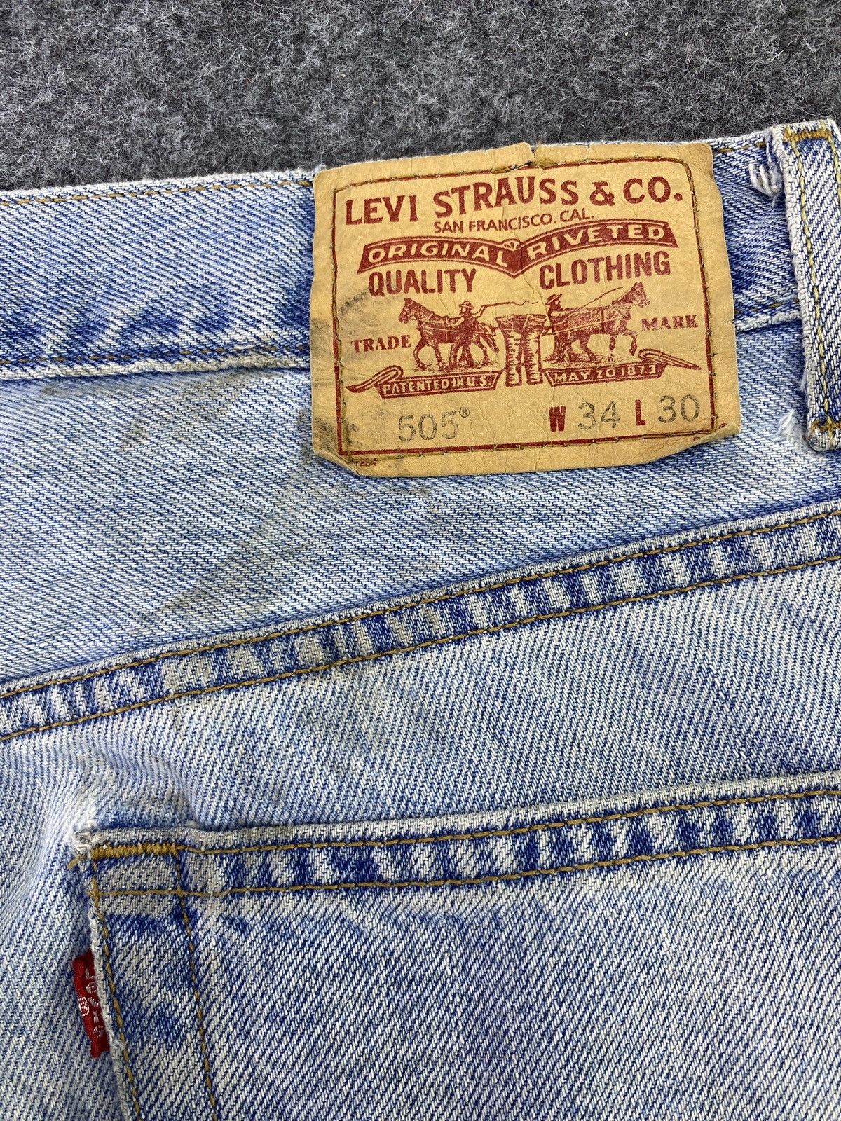 Jean Vintage Levis 505 Blue wash Jeans - J547 Size US 34 / EU 50 - 11 Thumbnail