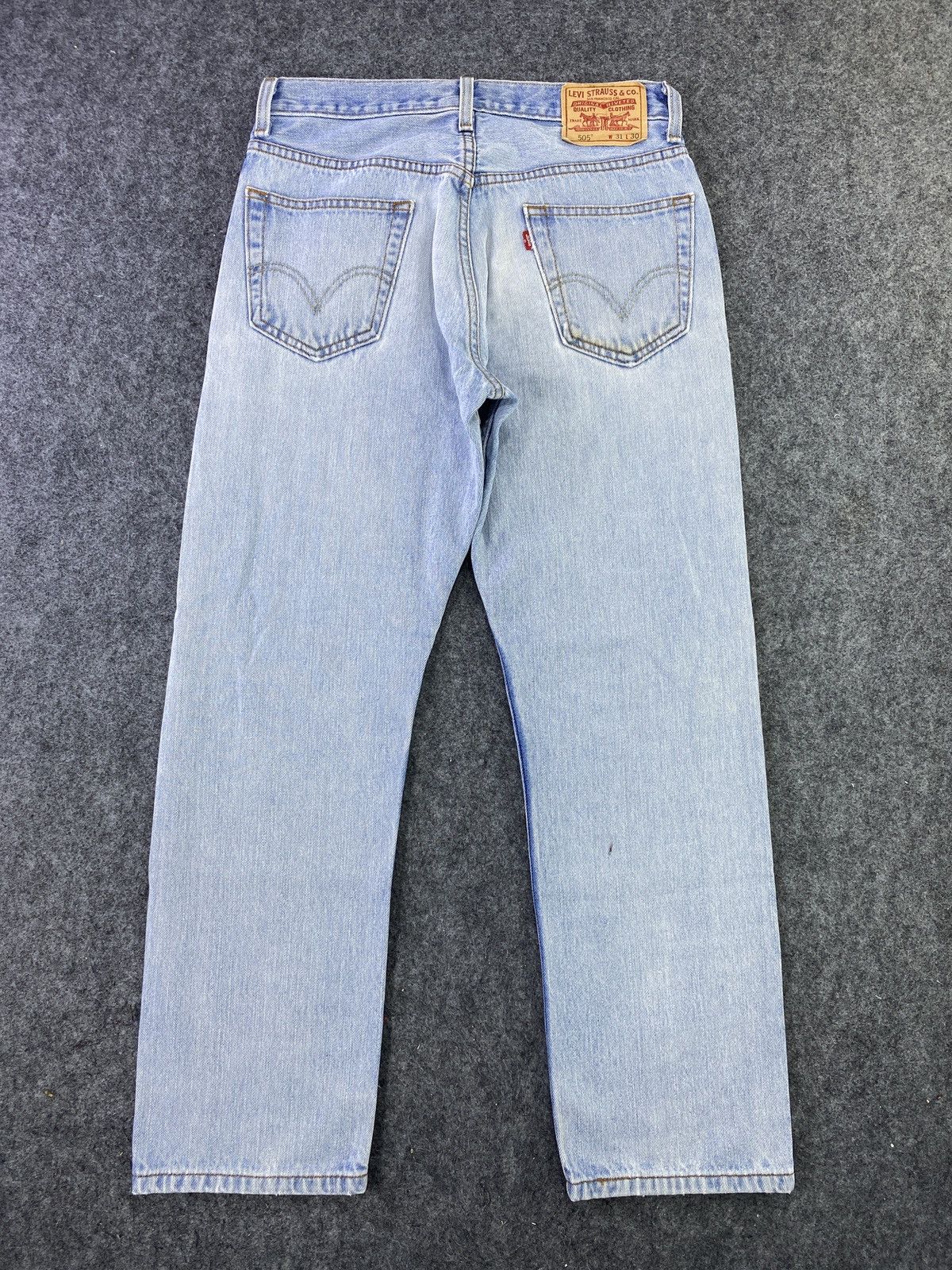 Jean Vintage Levis 505 Distress Blue wash Jeans - J548 Size US 31 - 3 Thumbnail