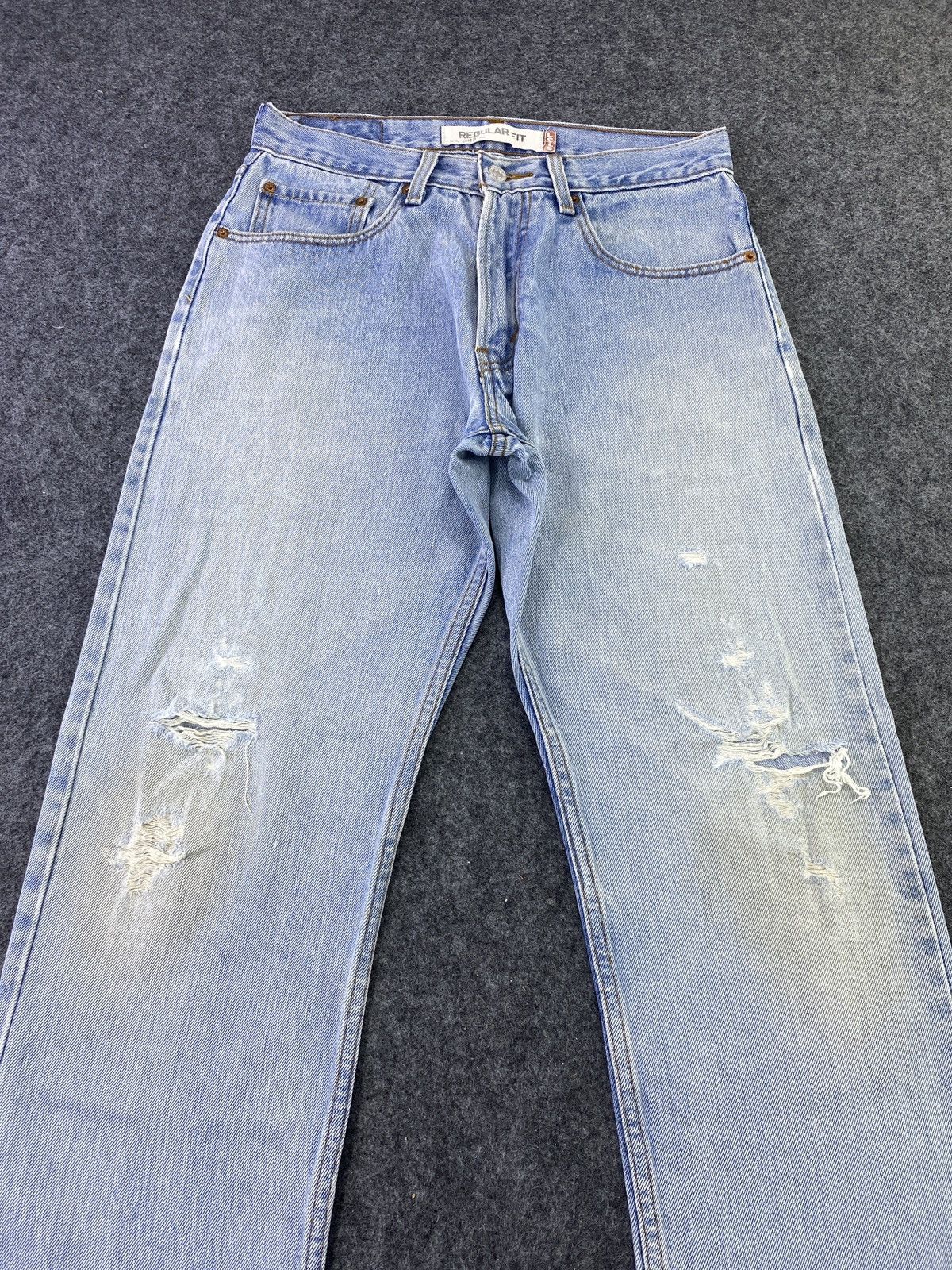 Jean Vintage Levis 505 Distress Blue wash Jeans - J548 Size US 31 - 2 Thumbnail