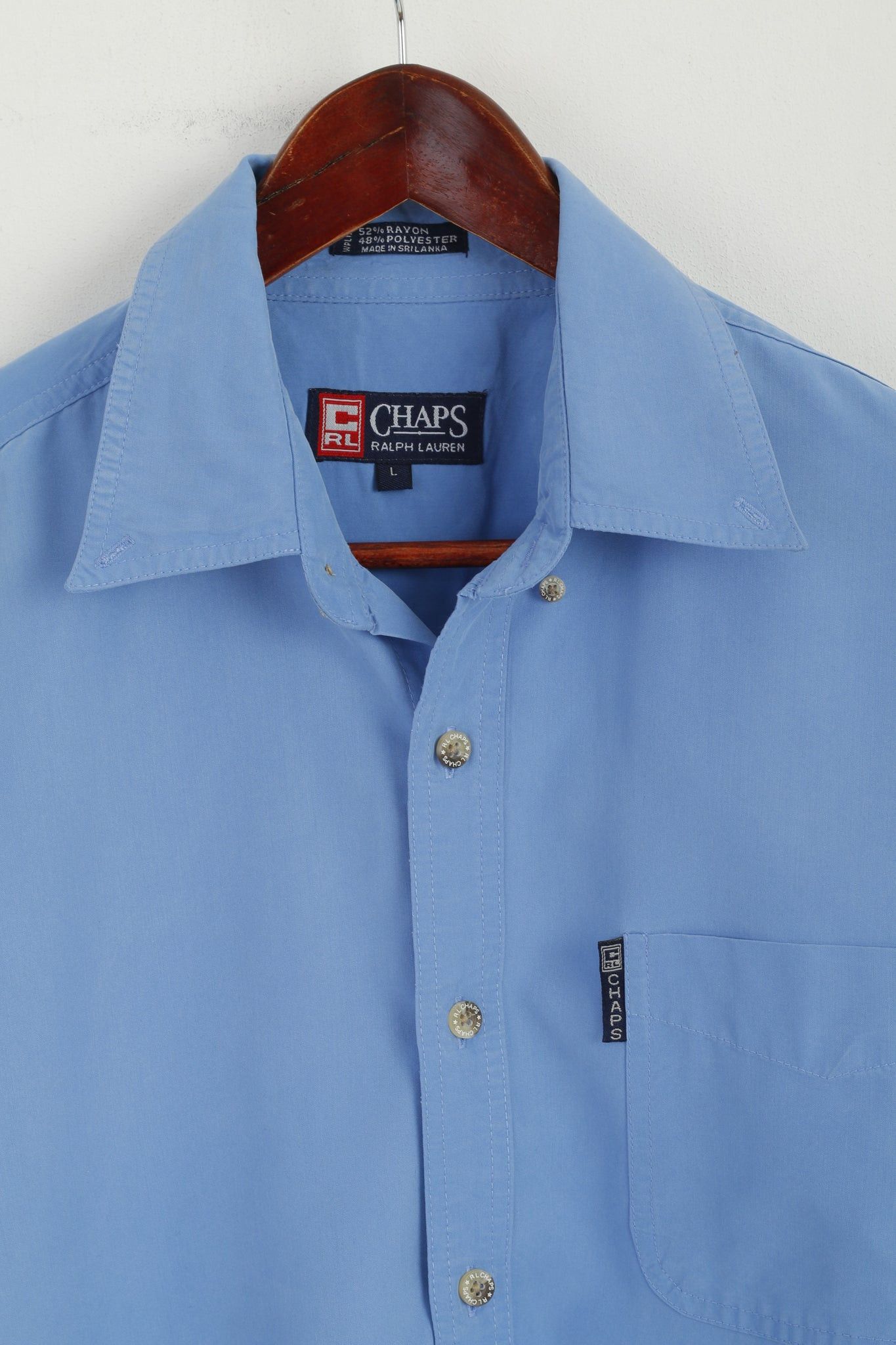 Chaps Ralph Lauren Chaps Ralph Lauren Men L Casual Shirt Blue Rayon 6909 Size US L / EU 52-54 / 3 - 2 Thumbnail