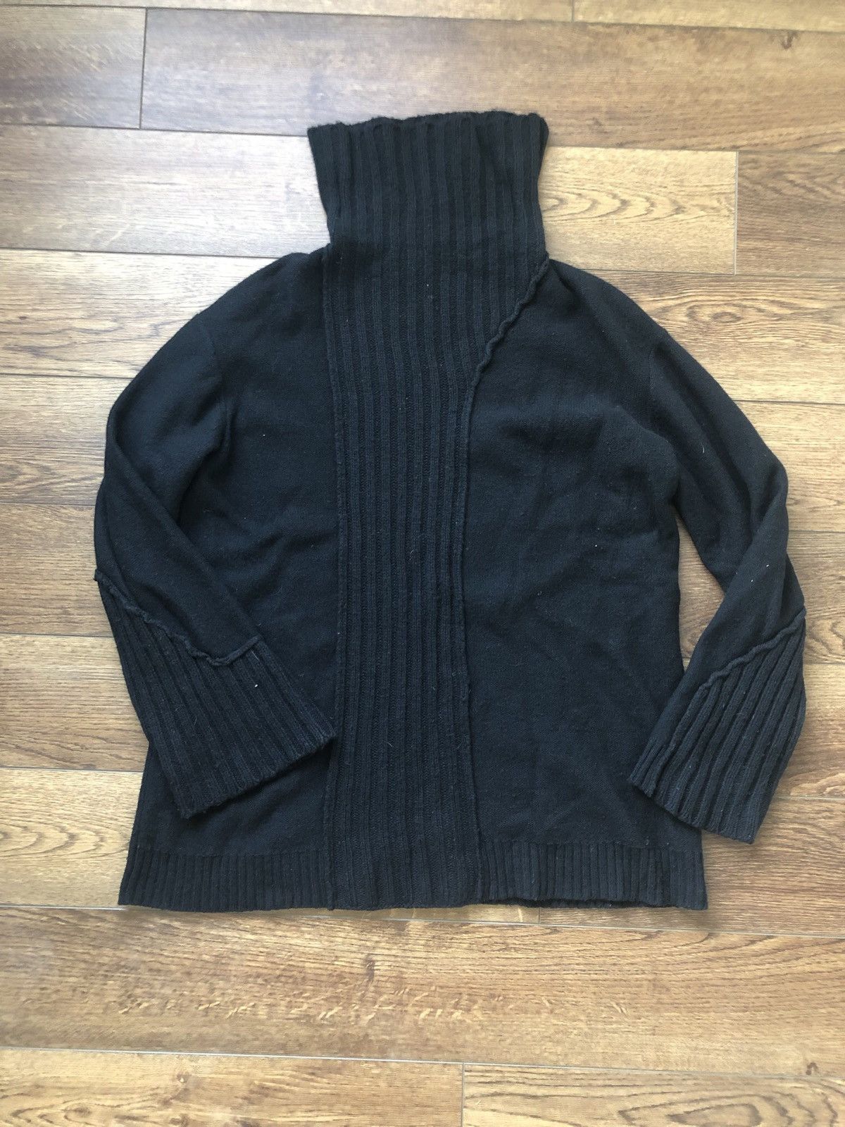 image of Yohji Yamamoto YYPH Aw19 Cut & Sew Turtleneck in Black, Men's (Size Large)