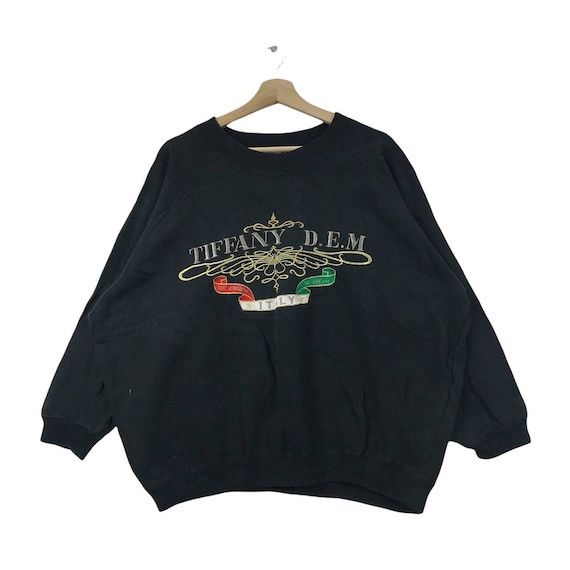 Vtg TIFFANY D.E.M ITALY DESIGNER Embroidery Sweatshirt