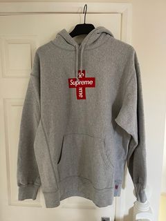 Supreme Cross Box Logo Hoodie - Grey