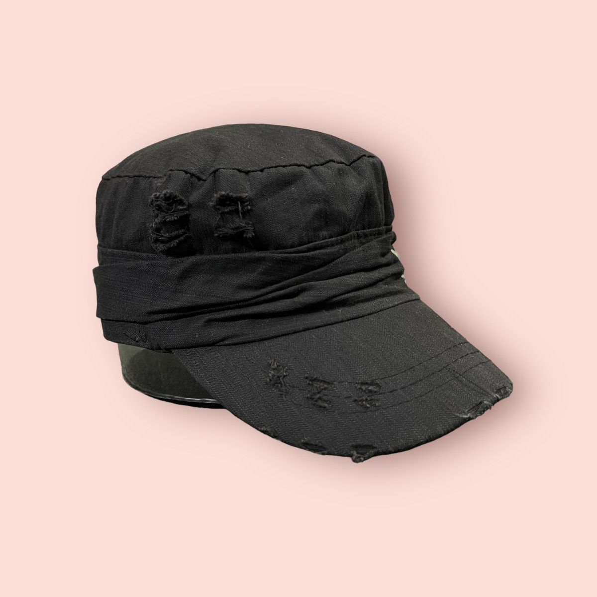 Seditionaries VINTAGE DISTRESSED STUDDED ROUND PLEATED PATROL HAT Size ONE SIZE - 10 Thumbnail