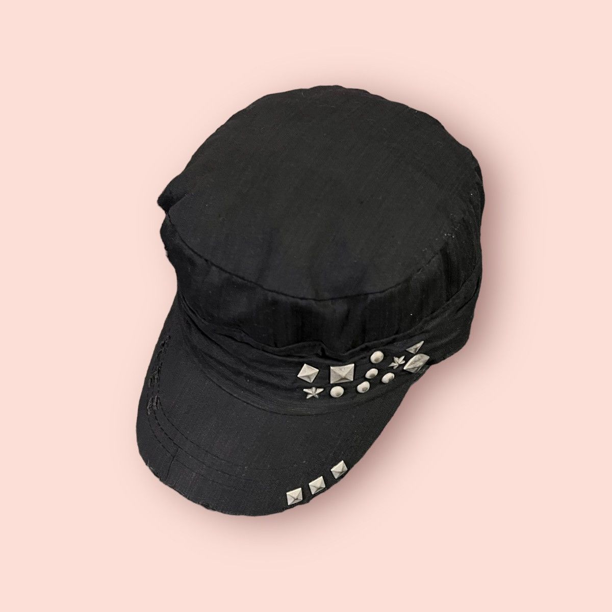 Seditionaries VINTAGE DISTRESSED STUDDED ROUND PLEATED PATROL HAT Size ONE SIZE - 6 Thumbnail