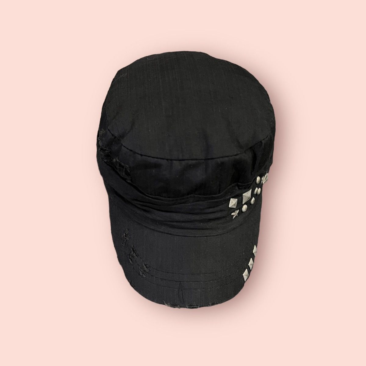 Seditionaries VINTAGE DISTRESSED STUDDED ROUND PLEATED PATROL HAT Size ONE SIZE - 16 Thumbnail
