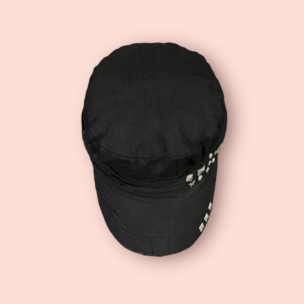 Seditionaries VINTAGE DISTRESSED STUDDED ROUND PLEATED PATROL HAT Size ONE SIZE - 17 Thumbnail