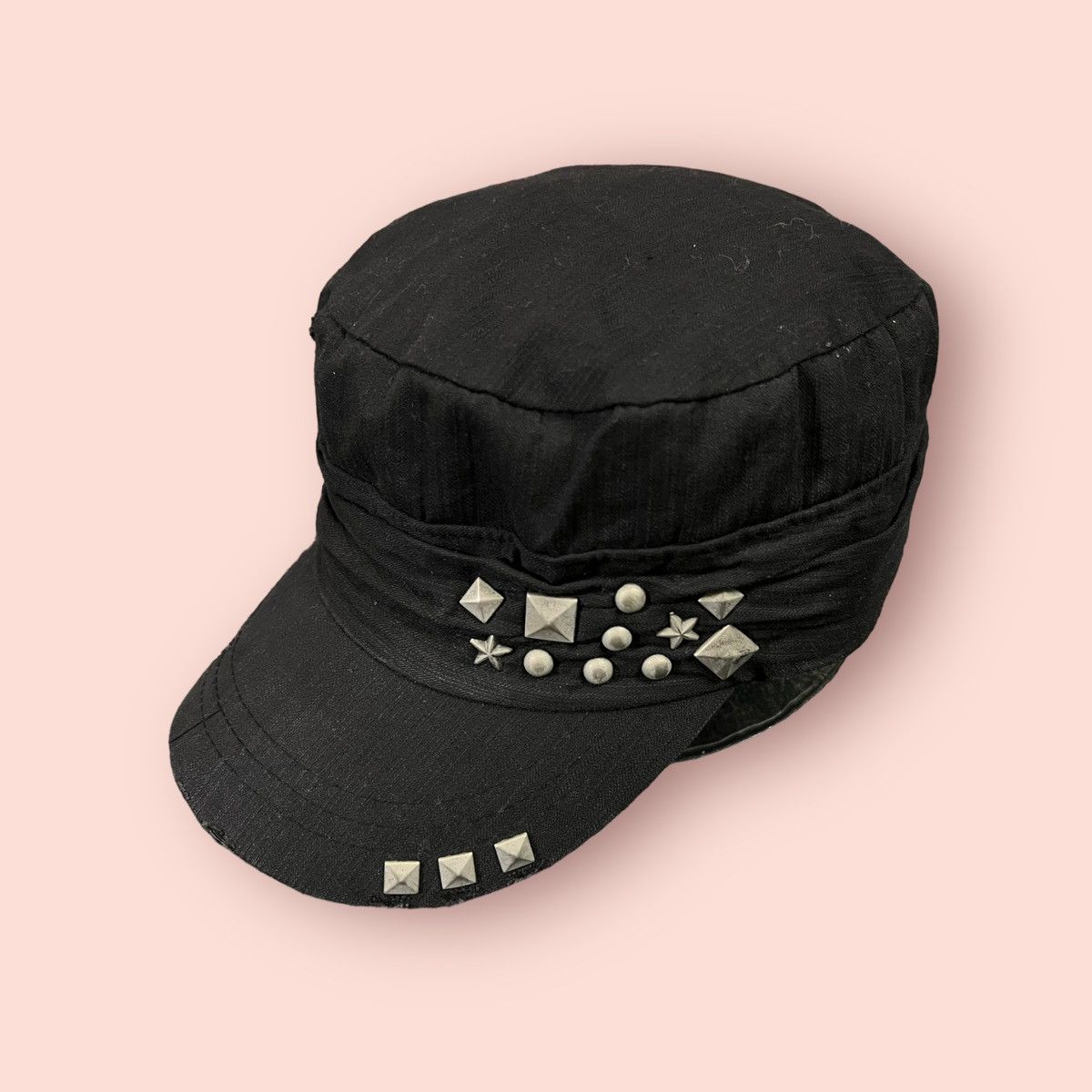 Seditionaries VINTAGE DISTRESSED STUDDED ROUND PLEATED PATROL HAT Size ONE SIZE - 8 Thumbnail