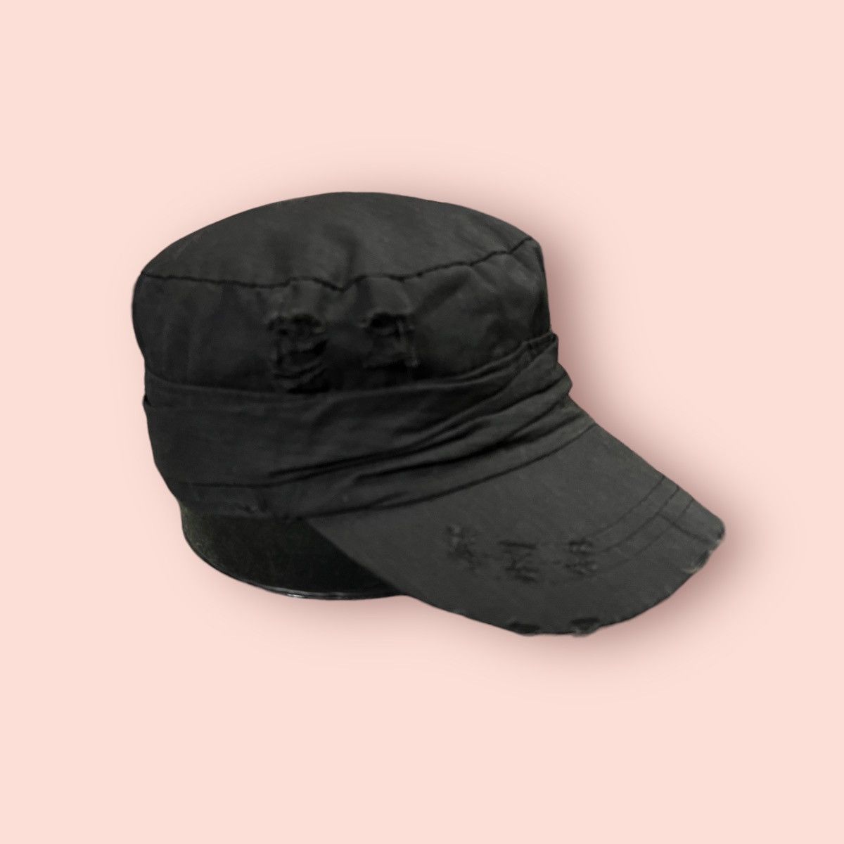 Seditionaries VINTAGE DISTRESSED STUDDED ROUND PLEATED PATROL HAT Size ONE SIZE - 12 Thumbnail