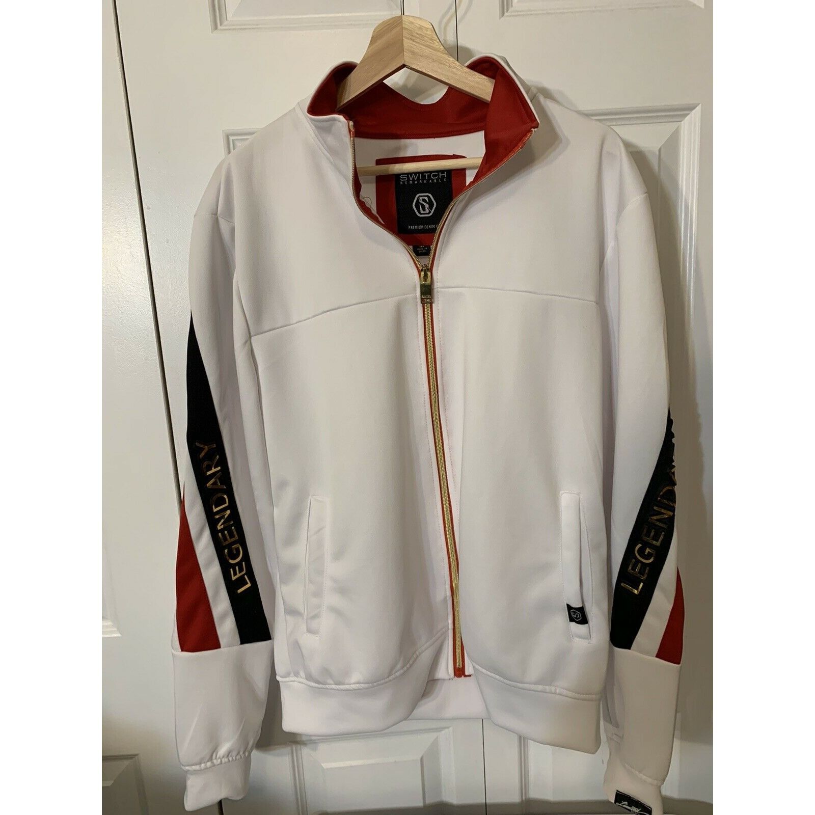 Other Switch Remarkable Mens Sz M White Red legendary Jacket track Size US M / EU 48-50 / 2 - 2 Thumbnail