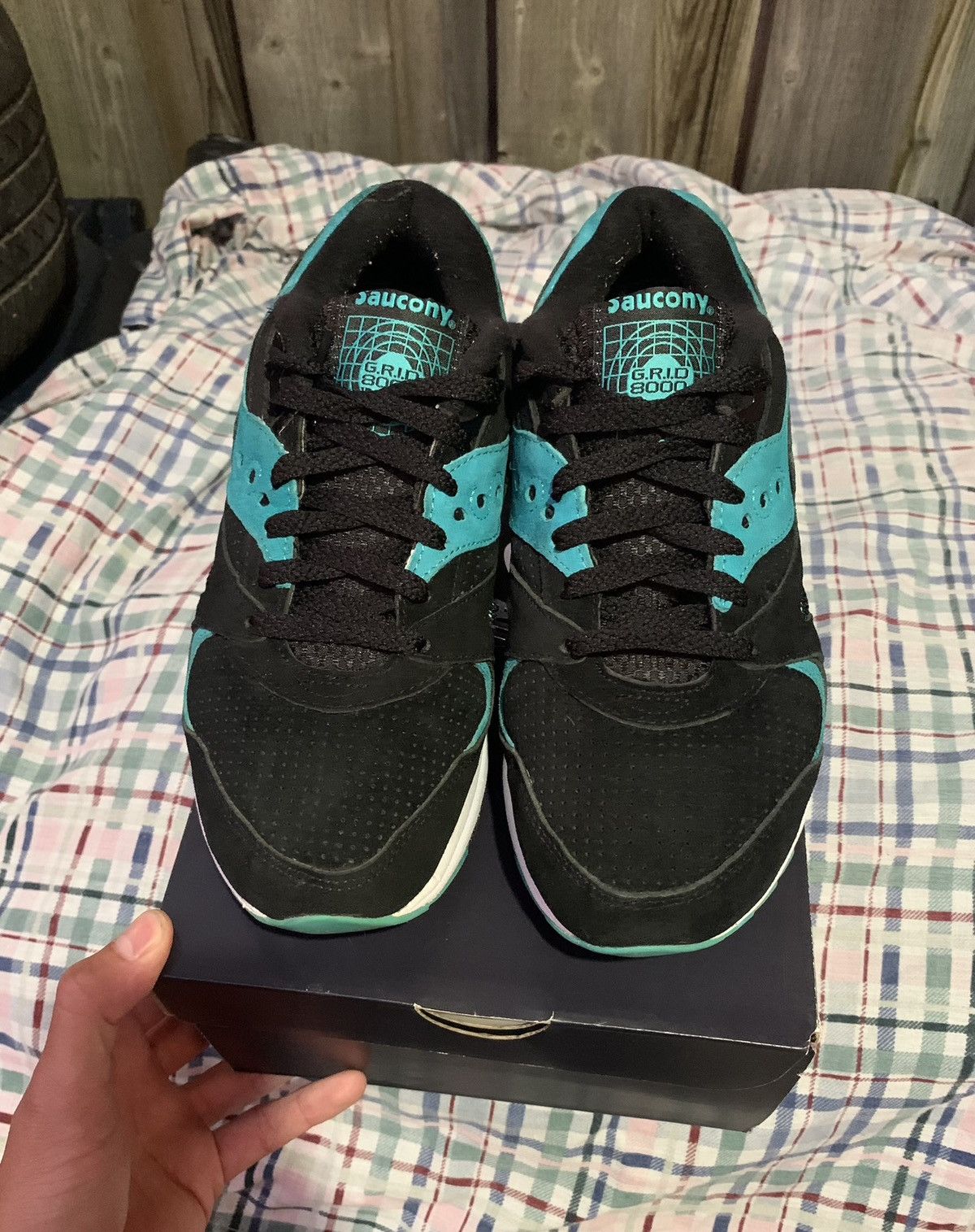 Saucony SAUCONY GRID 8000 BLACK WHITE TEAL 2015 Size US 8 / EU 41 - 2 Thumbnail