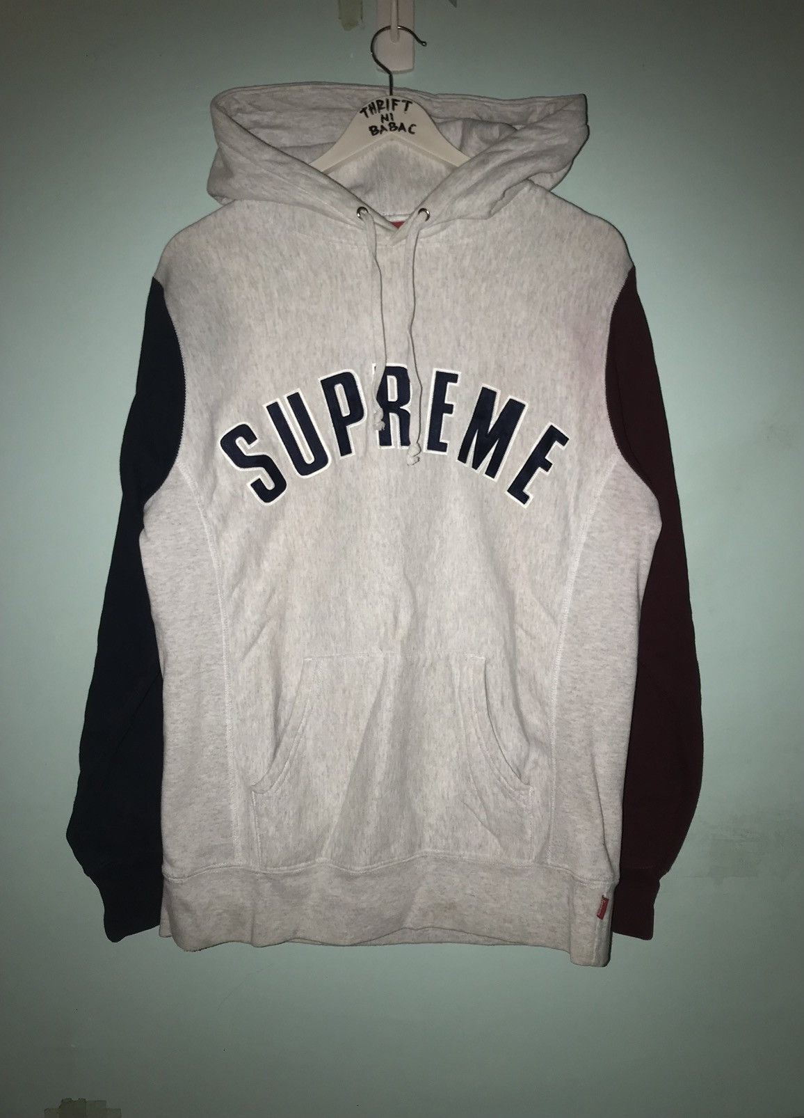 2016 Supreme Arc Logo Color Blocked Hoodie Sweatshirts Hoodies