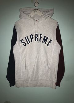 Supreme color blocked arc logo cheap hoodie