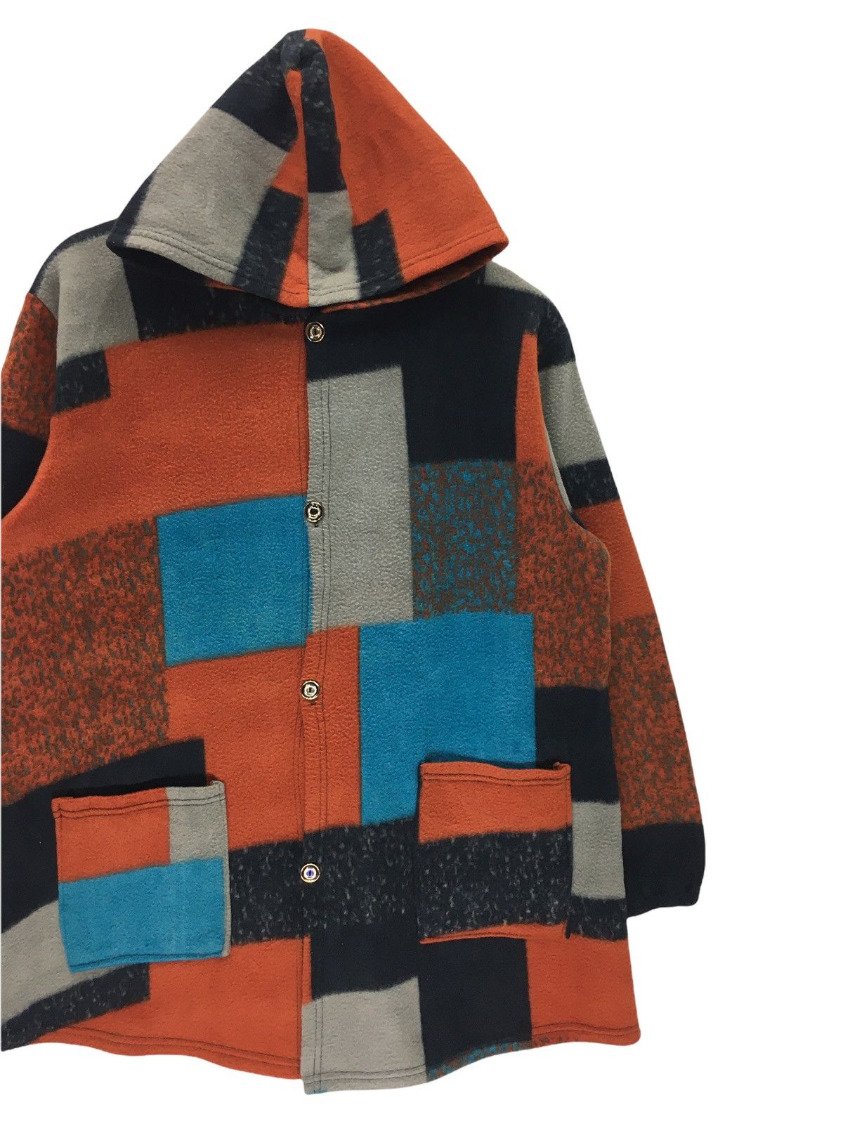 Vintage Fashion Tartan Like Patchwork Design Hoddie Jacket