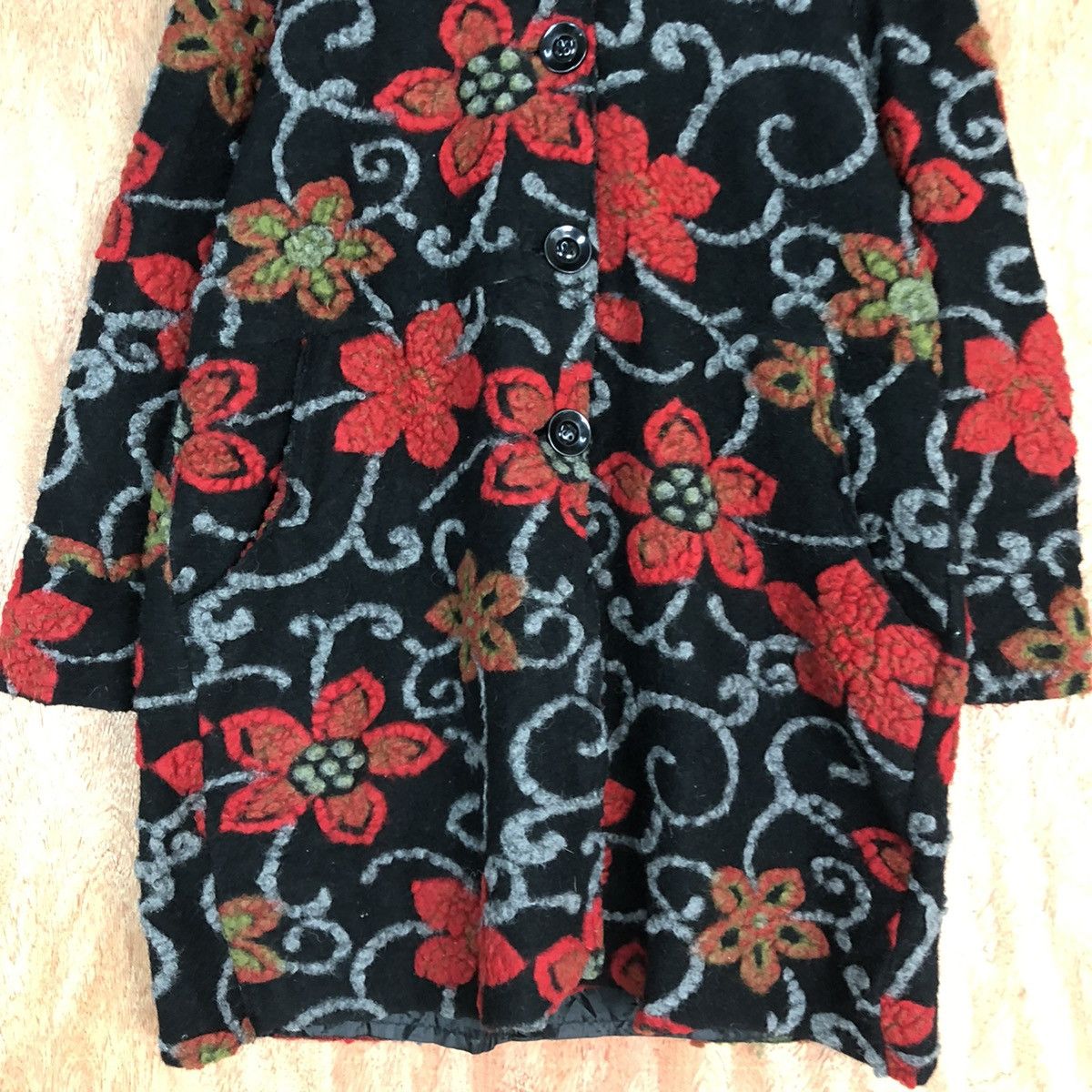 Japanese Brand × Vintage Vintage Wool Cardigan Flower Print Made In Italy Size US L / EU 52-54 / 3 - 9 Thumbnail