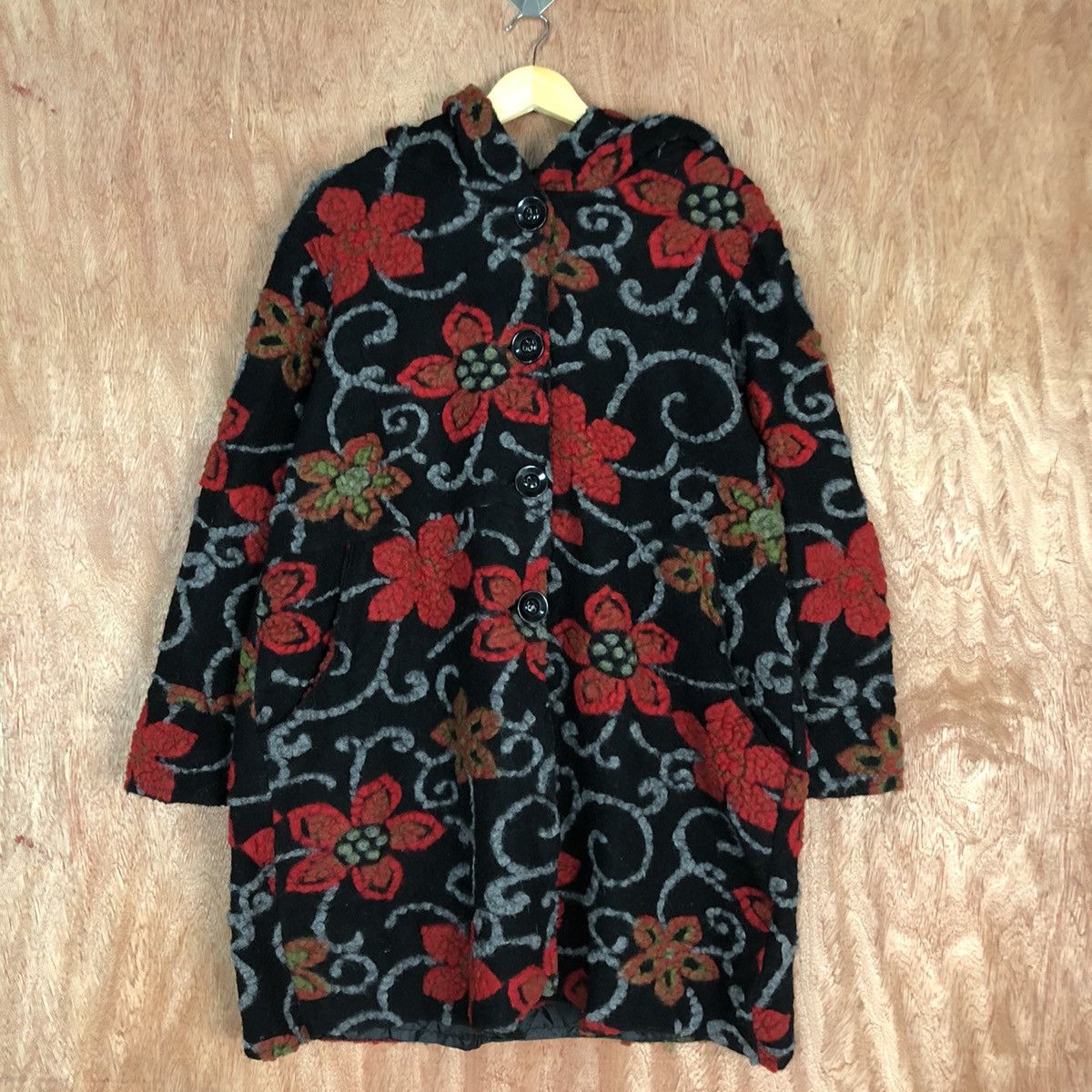 Japanese Brand × Vintage Vintage Wool Cardigan Flower Print Made In Italy Size US L / EU 52-54 / 3 - 3 Thumbnail