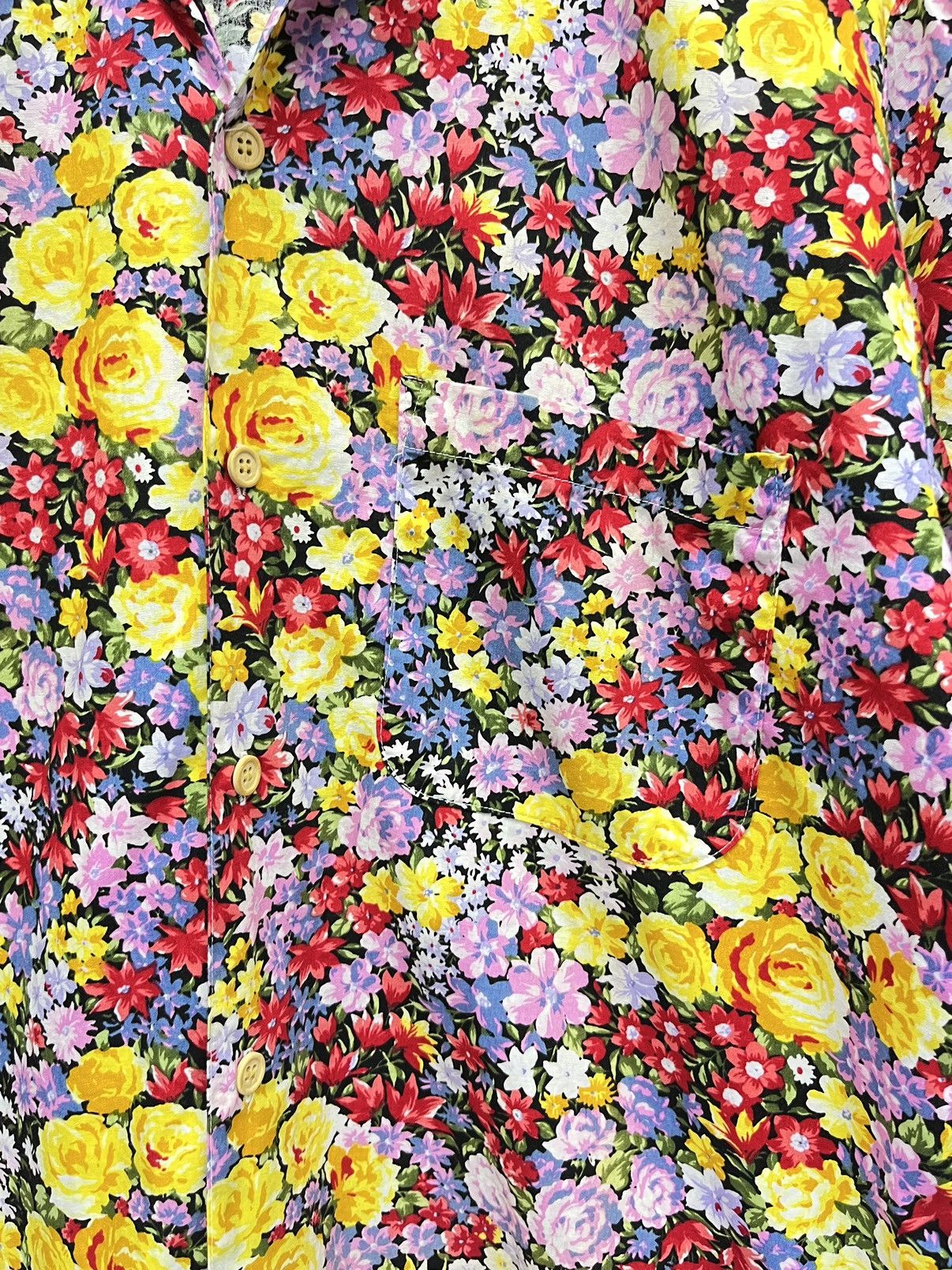Vintage 💐Vintage 80’s Hype Spring Flower Full Print Cotton Shirt Size US M / EU 48-50 / 2 - 5 Thumbnail