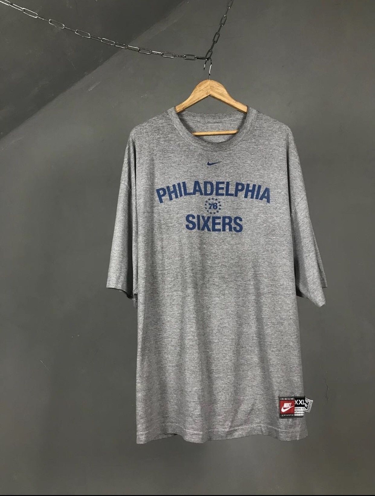Nike × Vintage Nike swoosh streetwear vintage gray tee Size US XXL / EU 58 / 5 - 1 Thumbnail