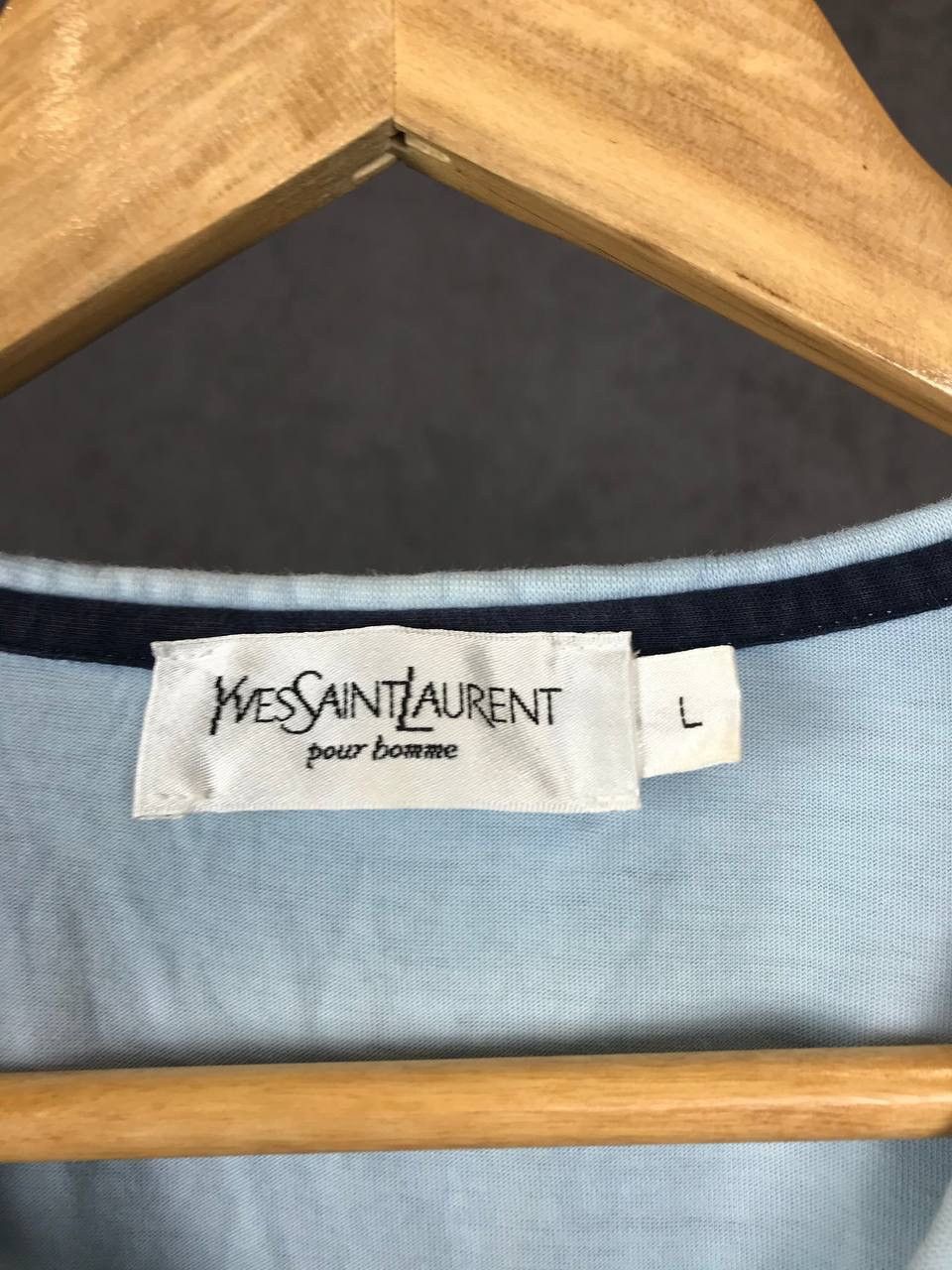 Yves Saint Laurent YSL Yves Saint Laurent luxury streetwear vintage v neck tee Size US L / EU 52-54 / 3 - 3 Thumbnail