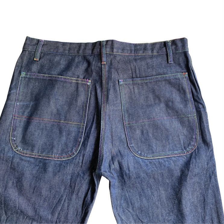 Comme des Garcons CDG Shirts Line Rainbow Stitched Blue Raw Pants Size US 32 / EU 48 - 8 Thumbnail