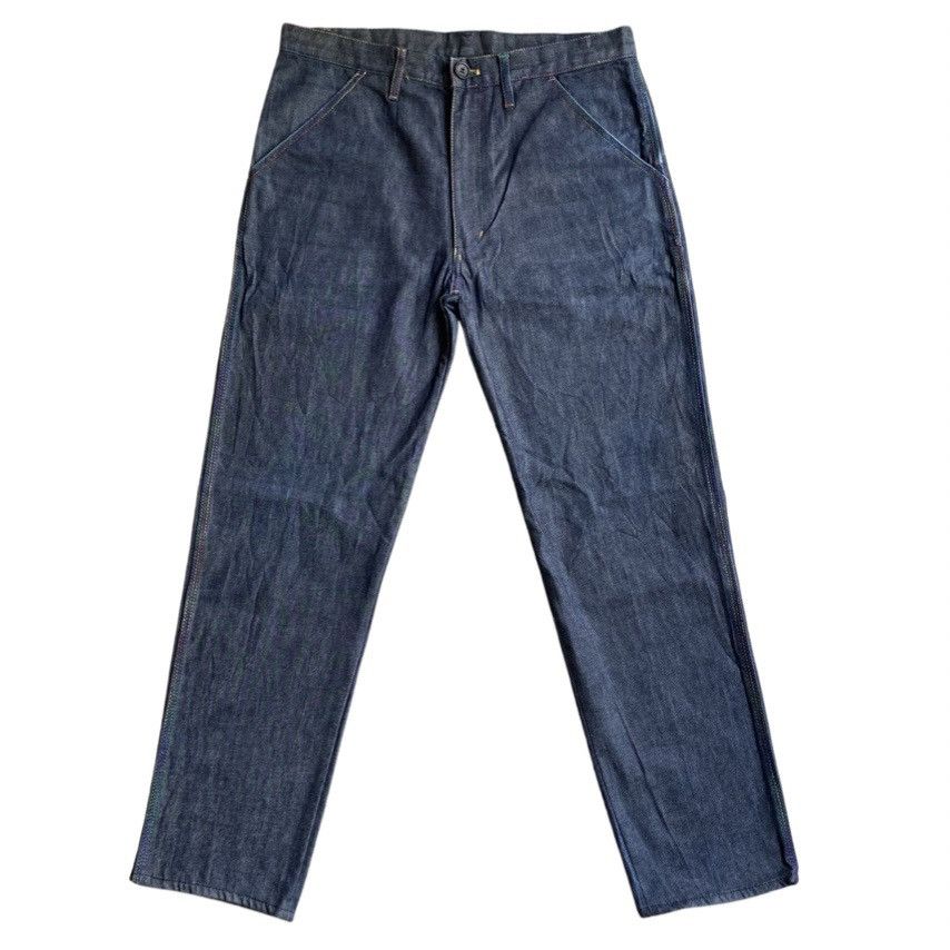 Comme des Garcons CDG Shirts Line Rainbow Stitched Blue Raw Pants Size US 32 / EU 48 - 4 Thumbnail