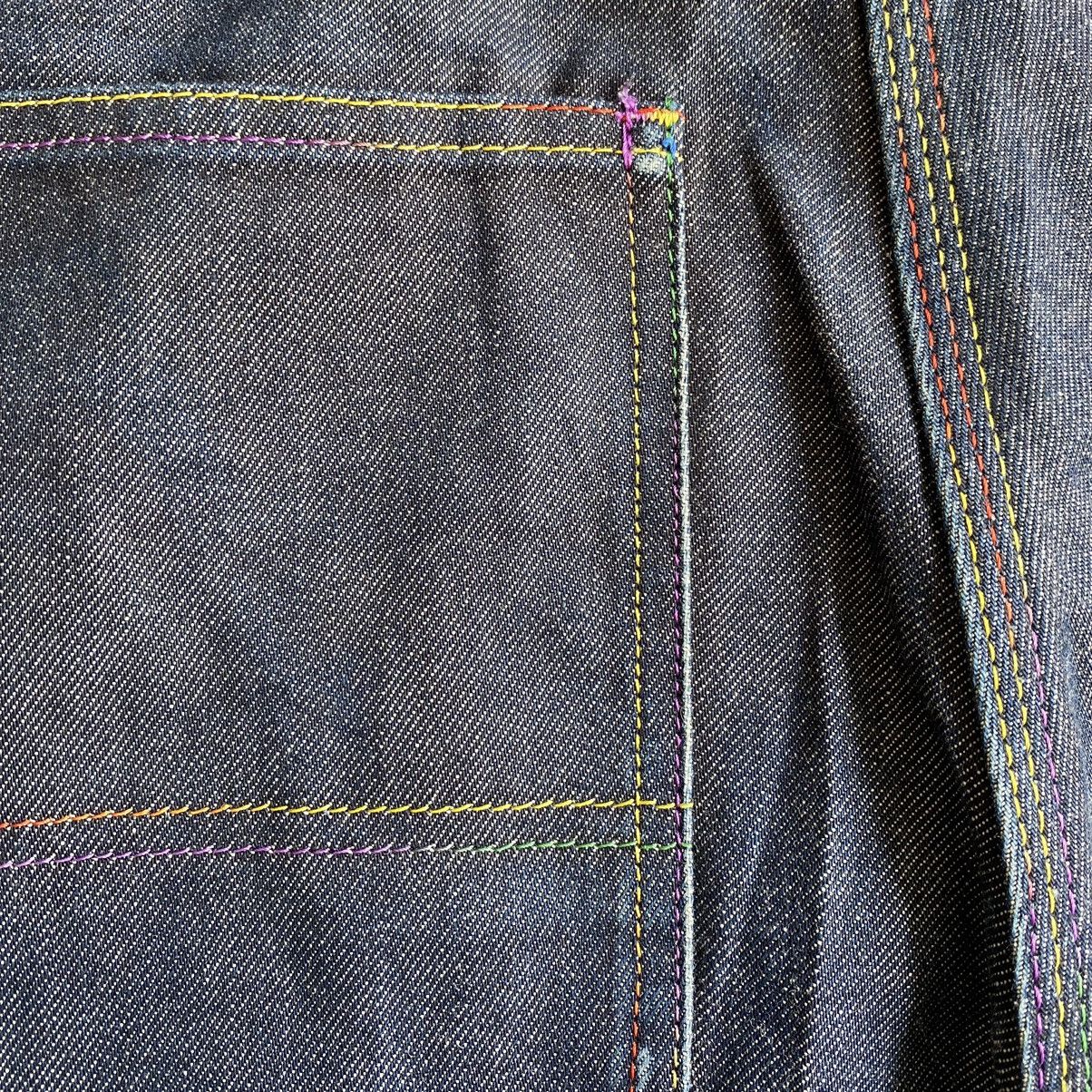Comme des Garcons CDG Shirts Line Rainbow Stitched Blue Raw Pants Size US 32 / EU 48 - 10 Thumbnail