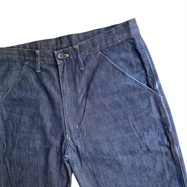 Comme des Garcons CDG Shirts Line Rainbow Stitched Blue Raw Pants Size US 32 / EU 48 - 5 Thumbnail