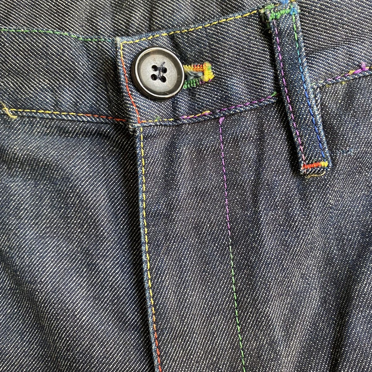 Comme des Garcons CDG Shirts Line Rainbow Stitched Blue Raw Pants Size US 32 / EU 48 - 1 Thumbnail