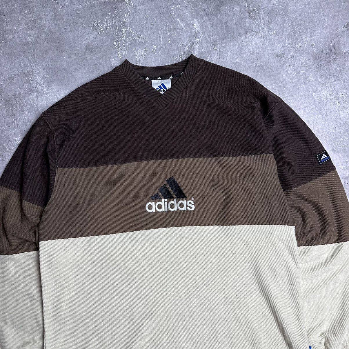 Adidas × Vintage Vintage Adidas Brown Cream Sweatshirt Rare 1999 Y2K Size US M / EU 48-50 / 2 - 2 Thumbnail