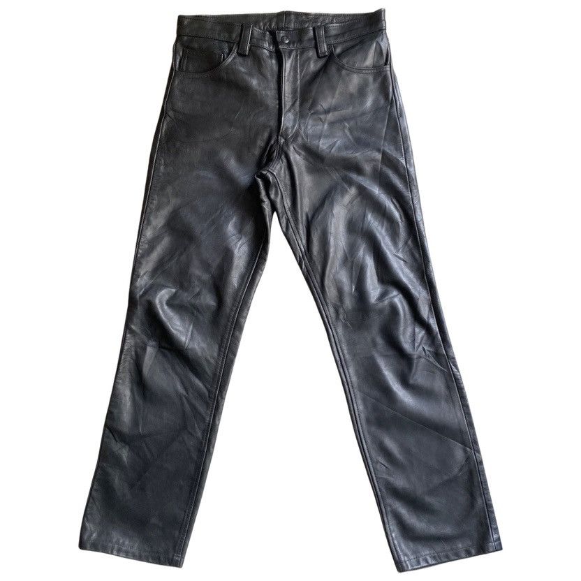 Vintage Bape X Post Overall Cowhide Slim Fit Leather Pants