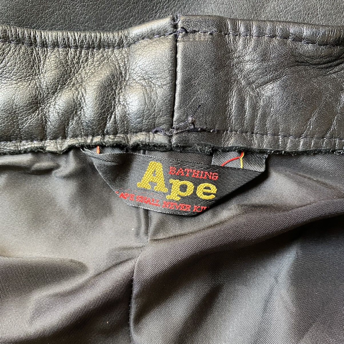 Vintage Bape X Post Overall Cowhide Slim Fit Leather Pants