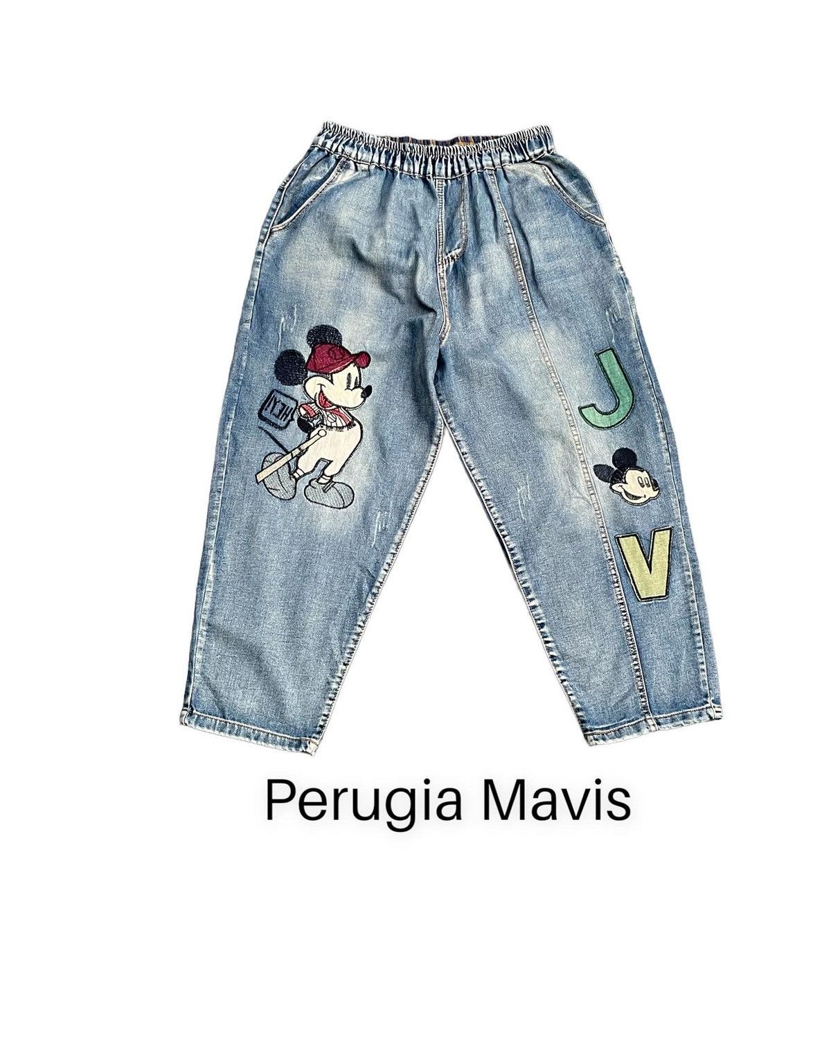 Designer × Mickey Mouse Perugia Mavis Mickey Mouse Denim Size 32" / US 10 / IT 46 - 1 Thumbnail