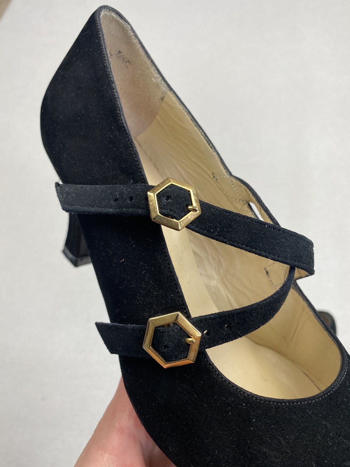 Bally × Vintage Women’s Bally Suede Black Shoes size 5 1/2 Size US 7.5 / IT 37.5 - 4 Thumbnail