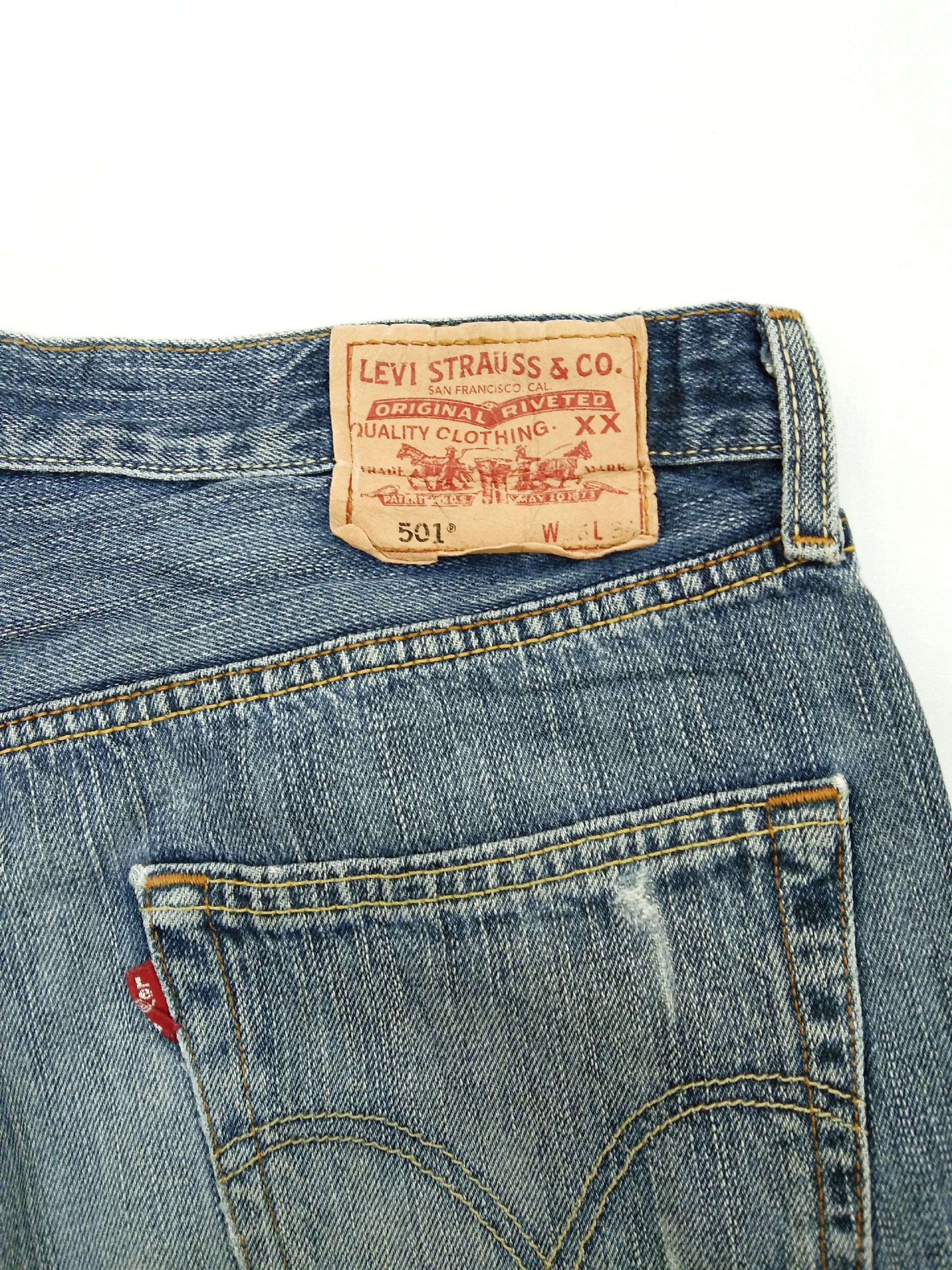 Levi's Vintage Levi's 501 Straight Leg Distressed Jeans 36x34 Size US 36 / EU 52 - 3 Thumbnail