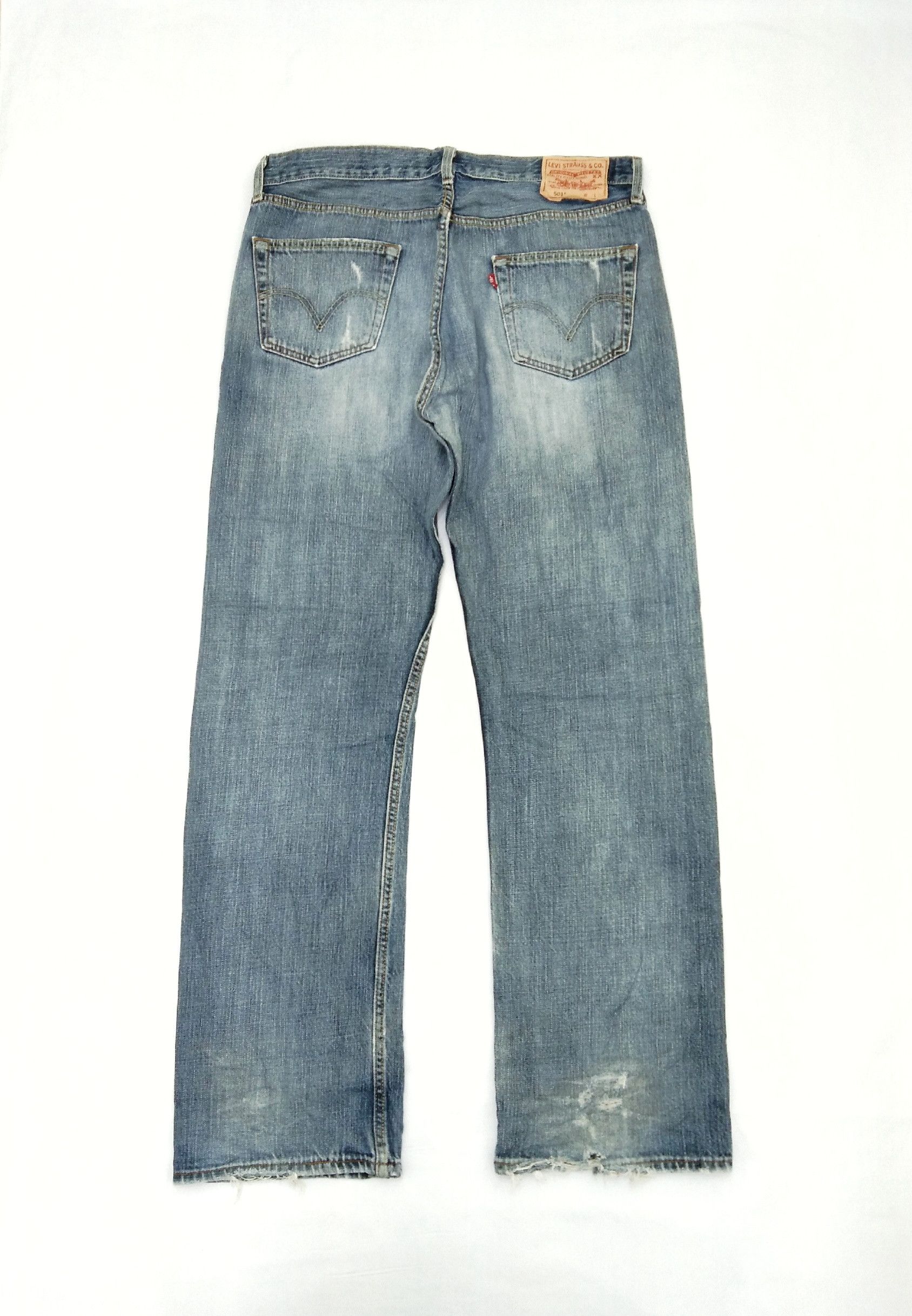 Levi's Vintage Levi's 501 Straight Leg Distressed Jeans 36x34 Size US 36 / EU 52 - 2 Thumbnail
