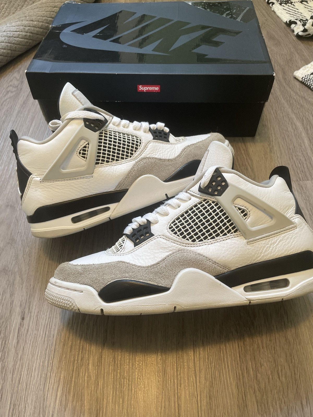 jordan 4 white and black military