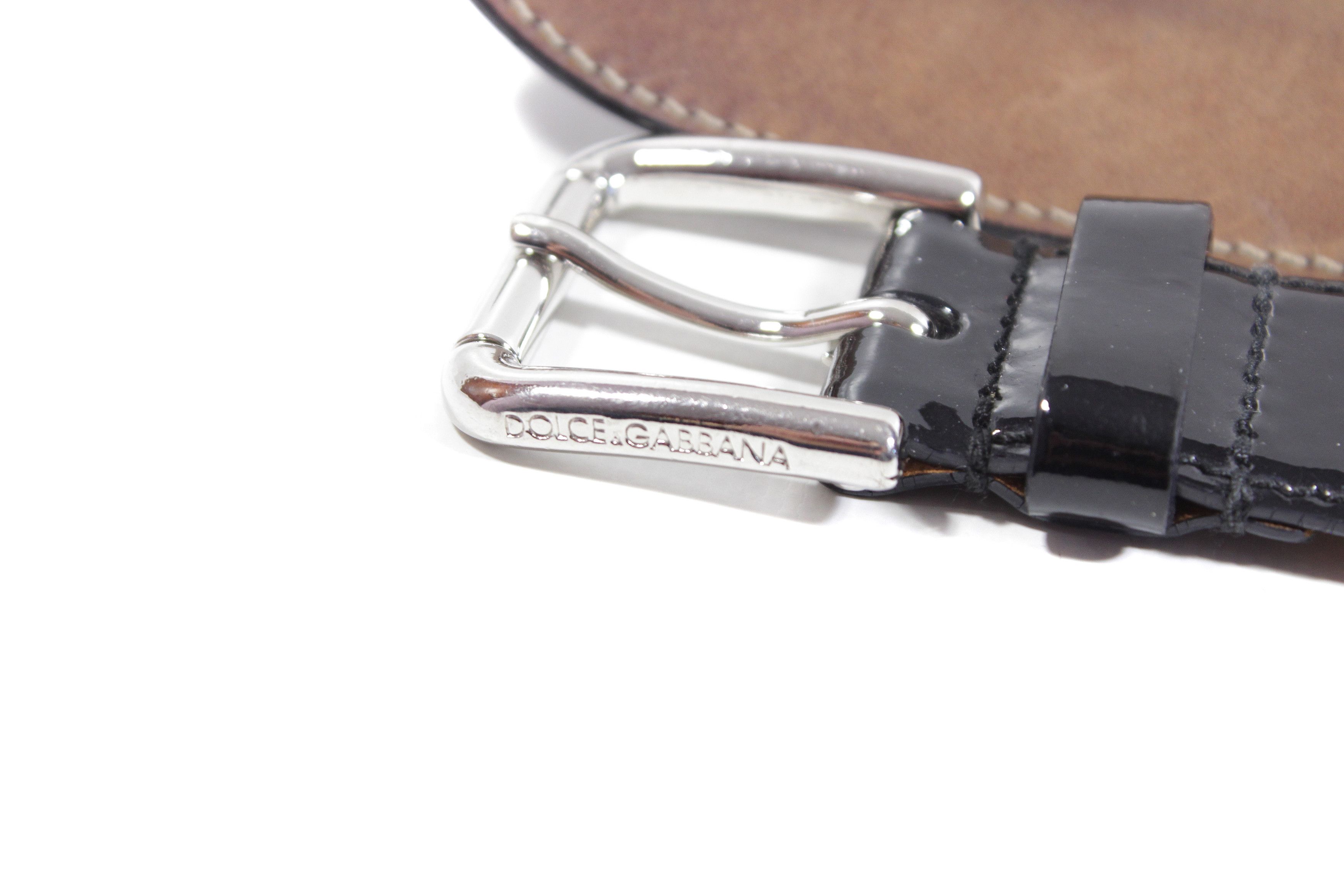 Dolce & Gabbana Patent Logo Leather Belt Size ONE SIZE - 5 Thumbnail