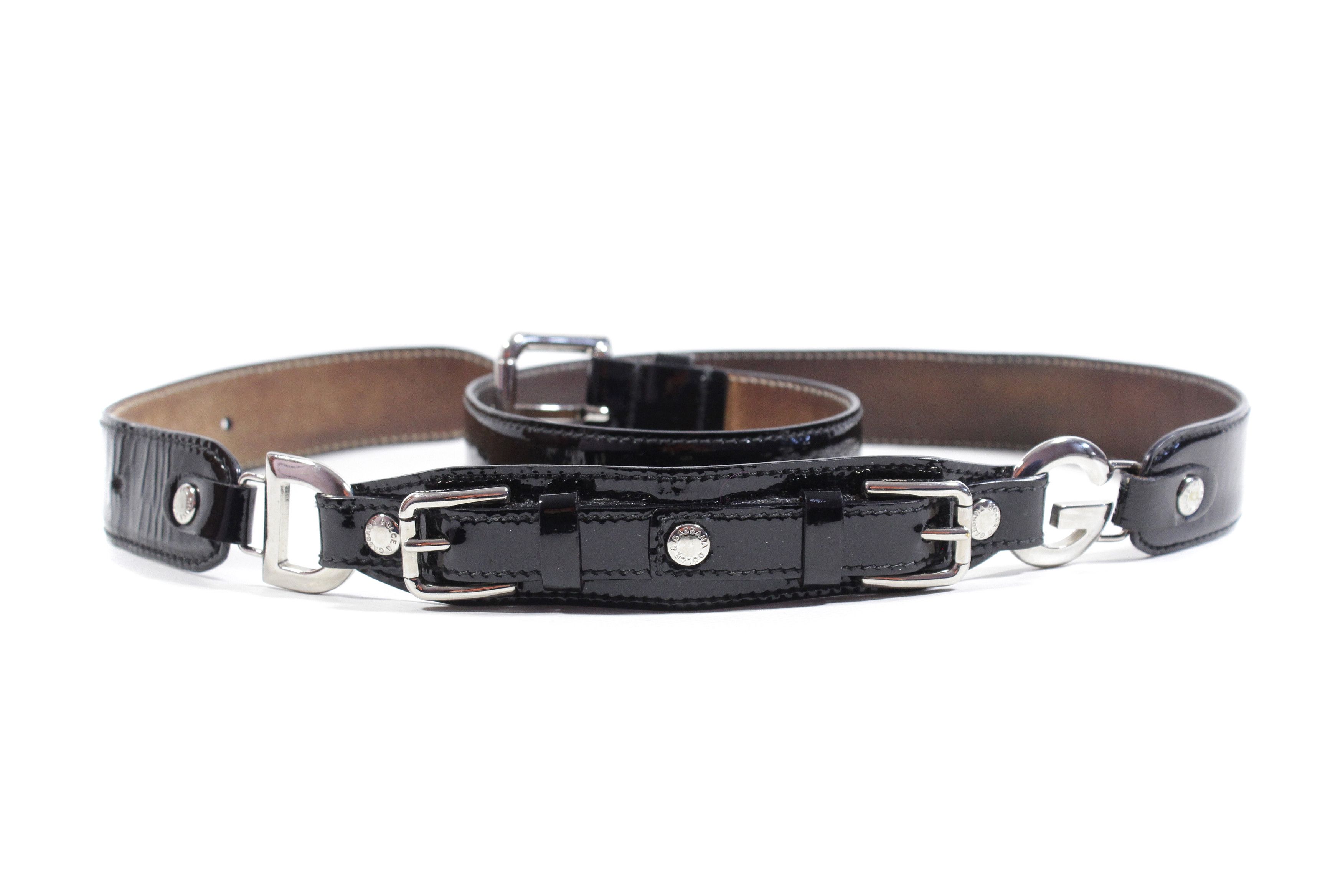 Dolce & Gabbana Patent Logo Leather Belt Size ONE SIZE - 1 Thumbnail