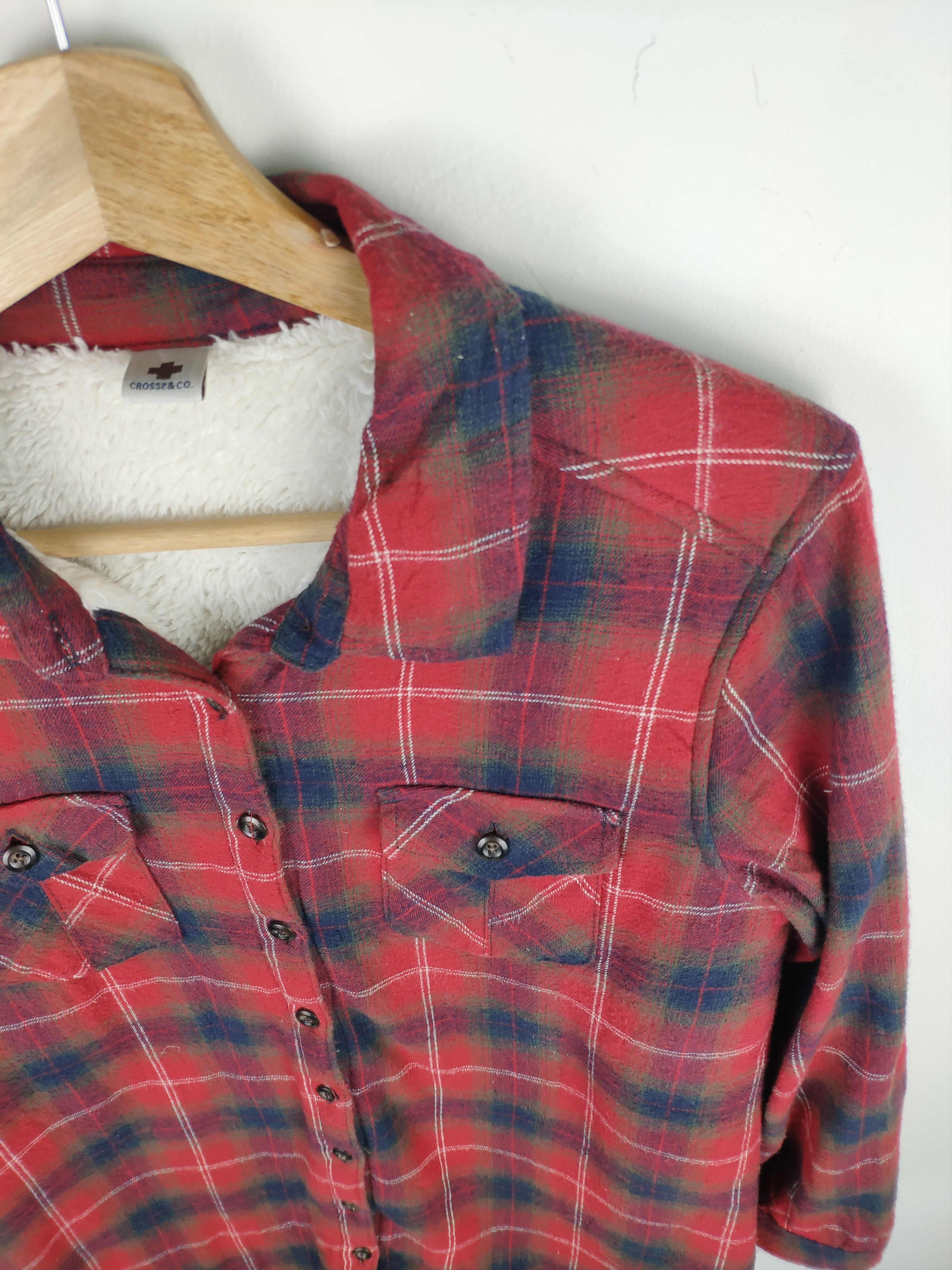 Flannel × Japanese Brand × Vintage Vintage Plaid Flannel Shirt Lining Sherpa Travis Style Size S / US 4 / IT 40 - 2 Thumbnail