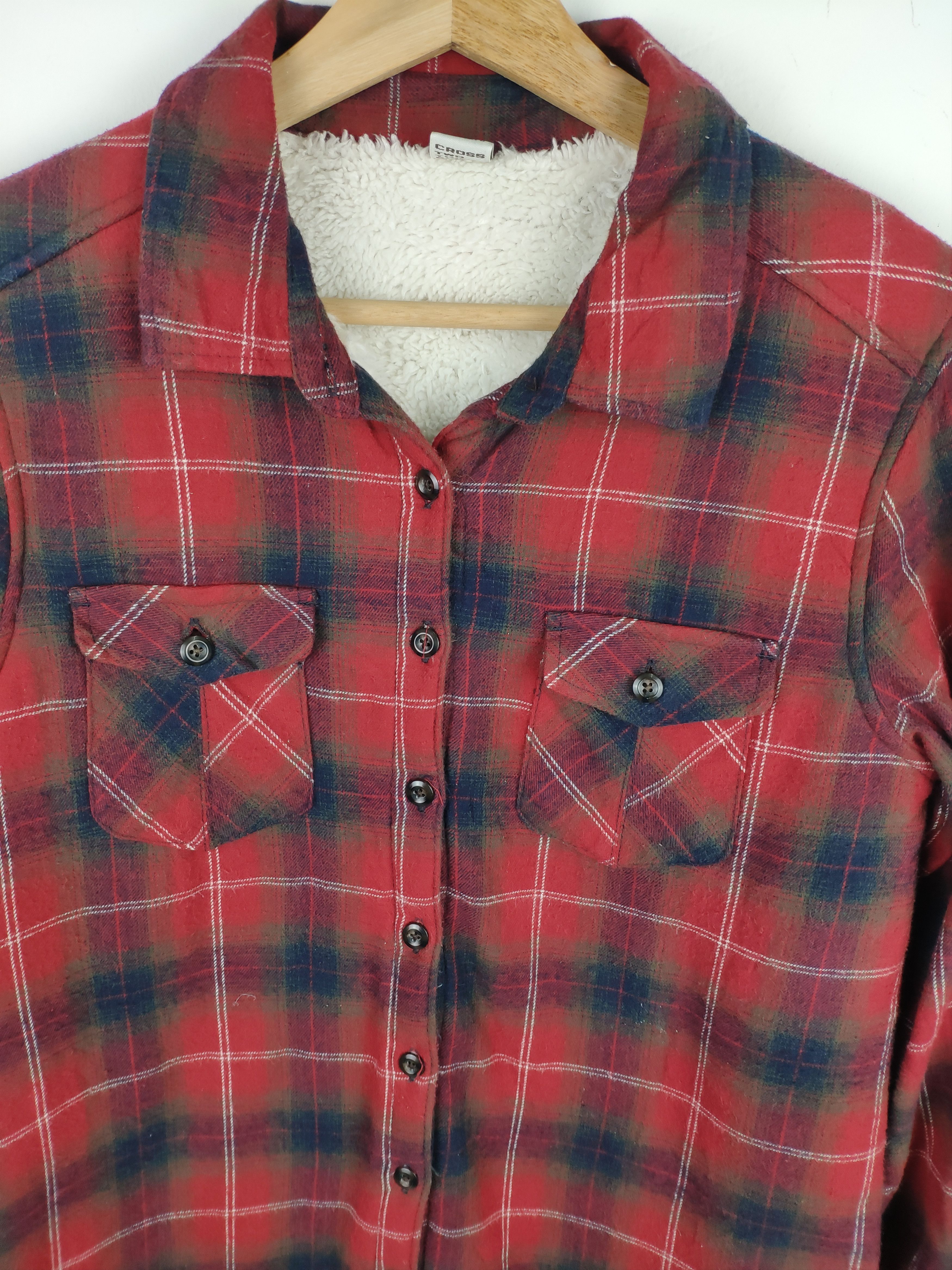 Flannel × Japanese Brand × Vintage Vintage Plaid Flannel Shirt Lining Sherpa Travis Style Size S / US 4 / IT 40 - 3 Thumbnail