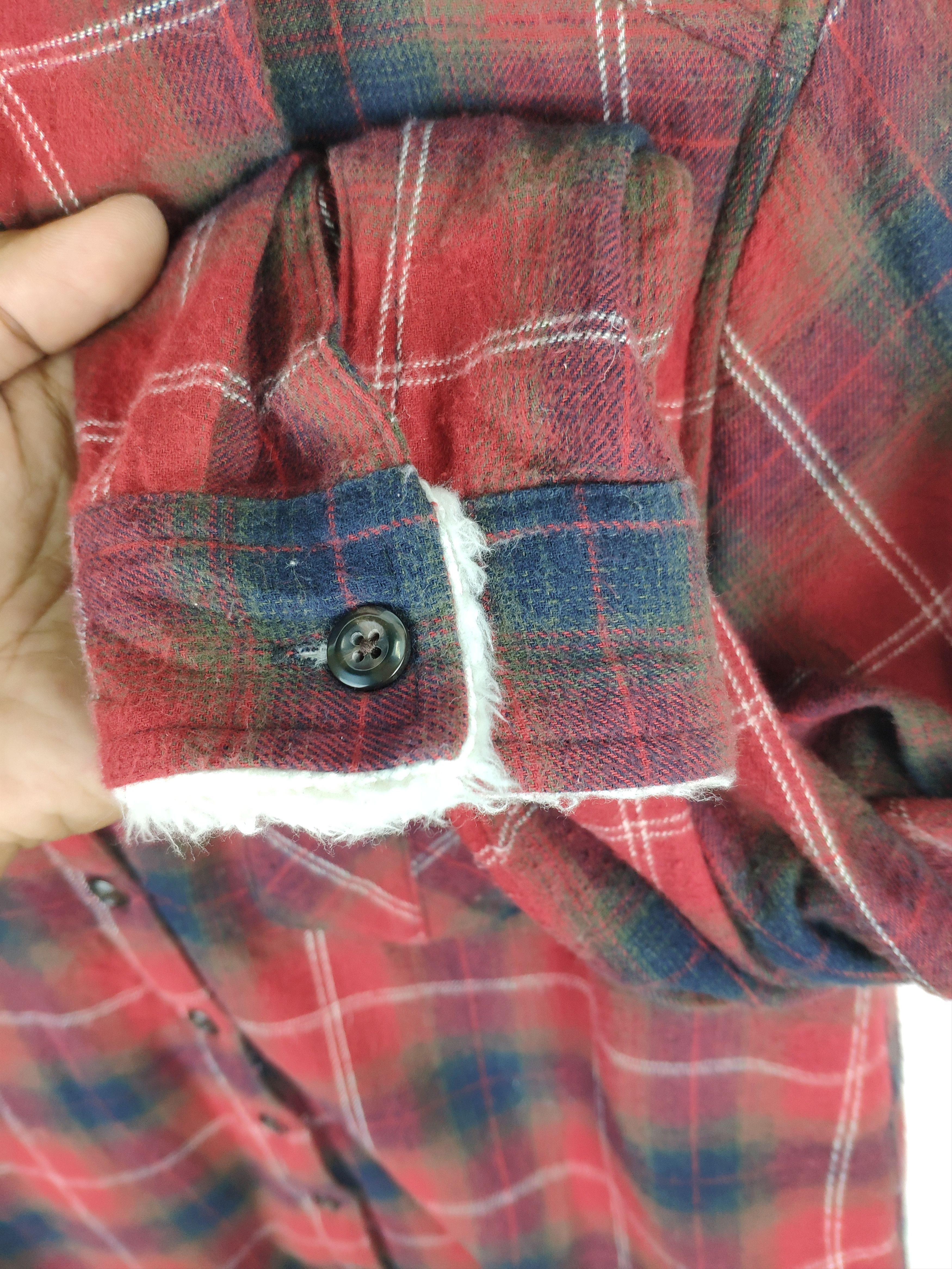 Flannel × Japanese Brand × Vintage Vintage Plaid Flannel Shirt Lining Sherpa Travis Style Size S / US 4 / IT 40 - 6 Thumbnail