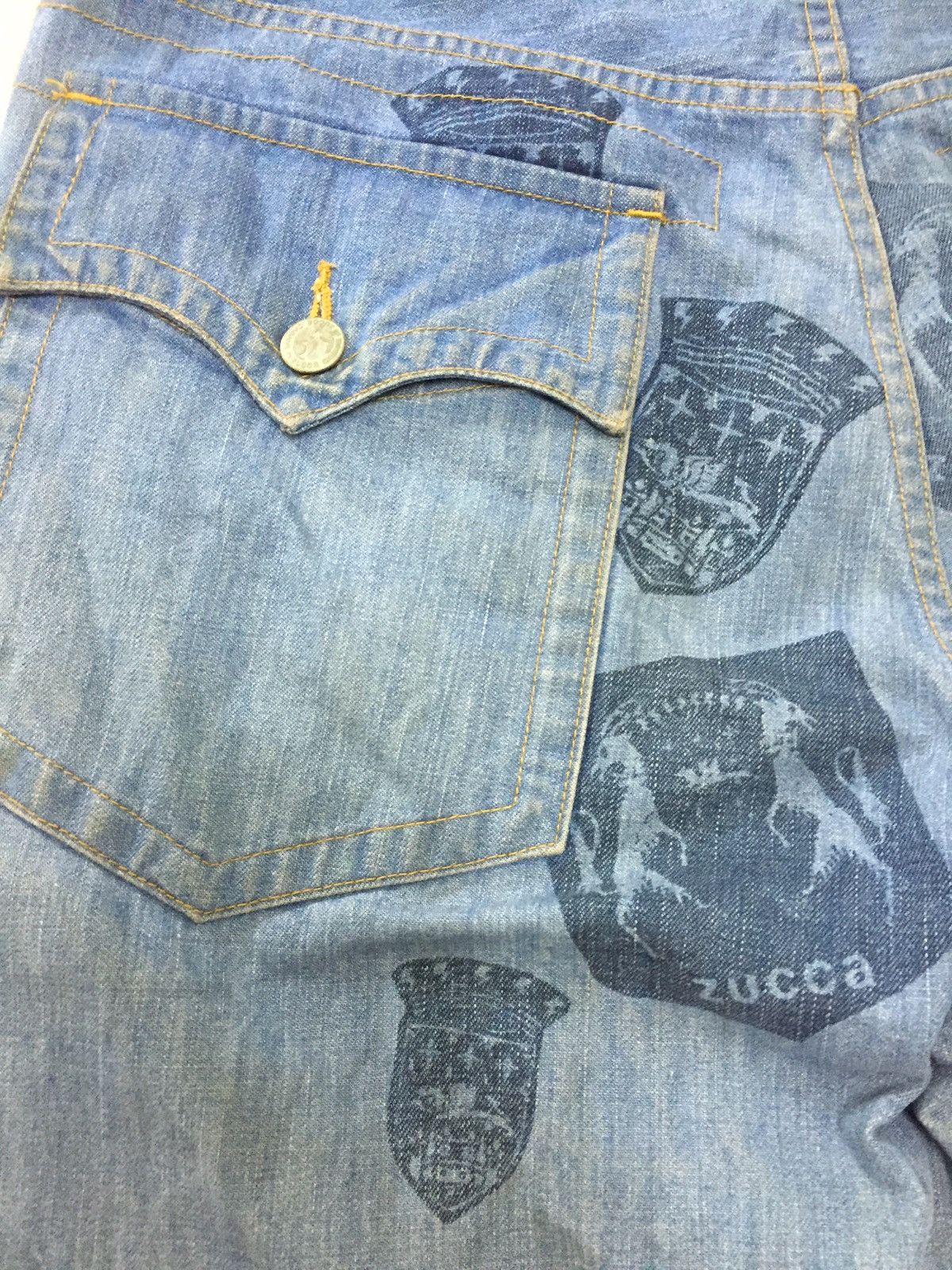 CABANE de ZUCCa Cabane De Zucca Printed Flare Denim Pants Size US 32 / EU 48 - 5 Thumbnail