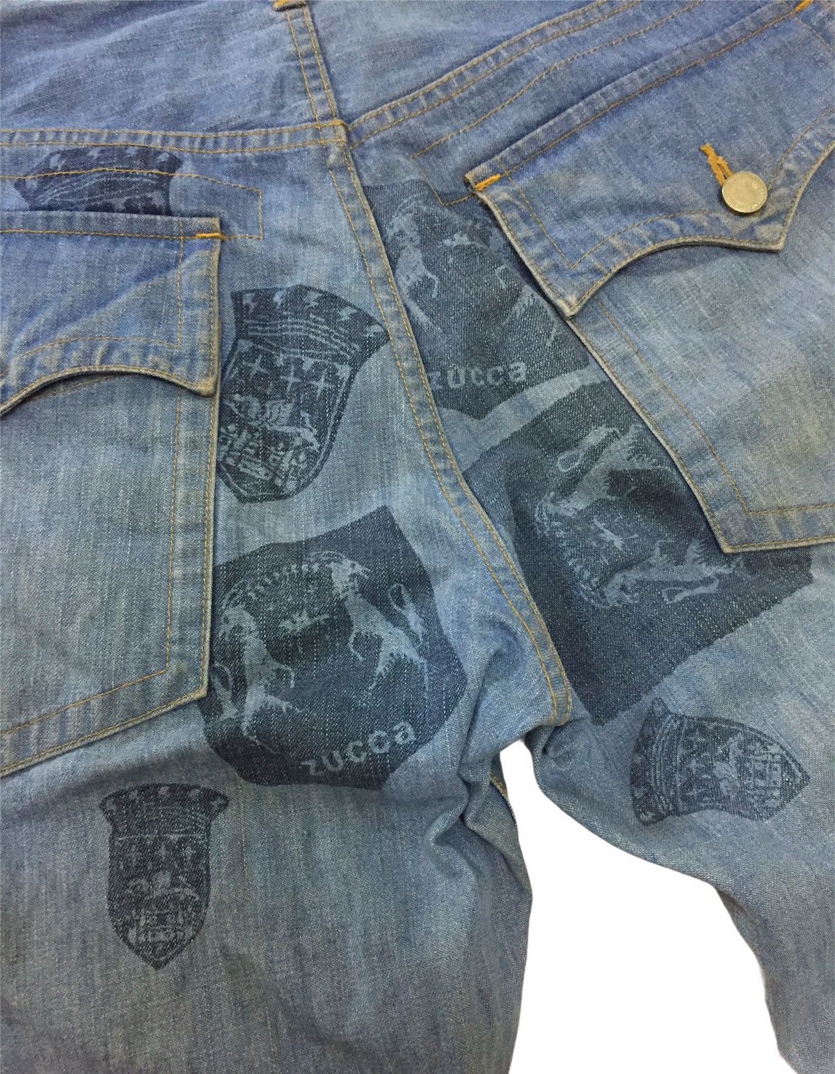 CABANE de ZUCCa Cabane De Zucca Printed Flare Denim Pants Size US 32 / EU 48 - 4 Thumbnail